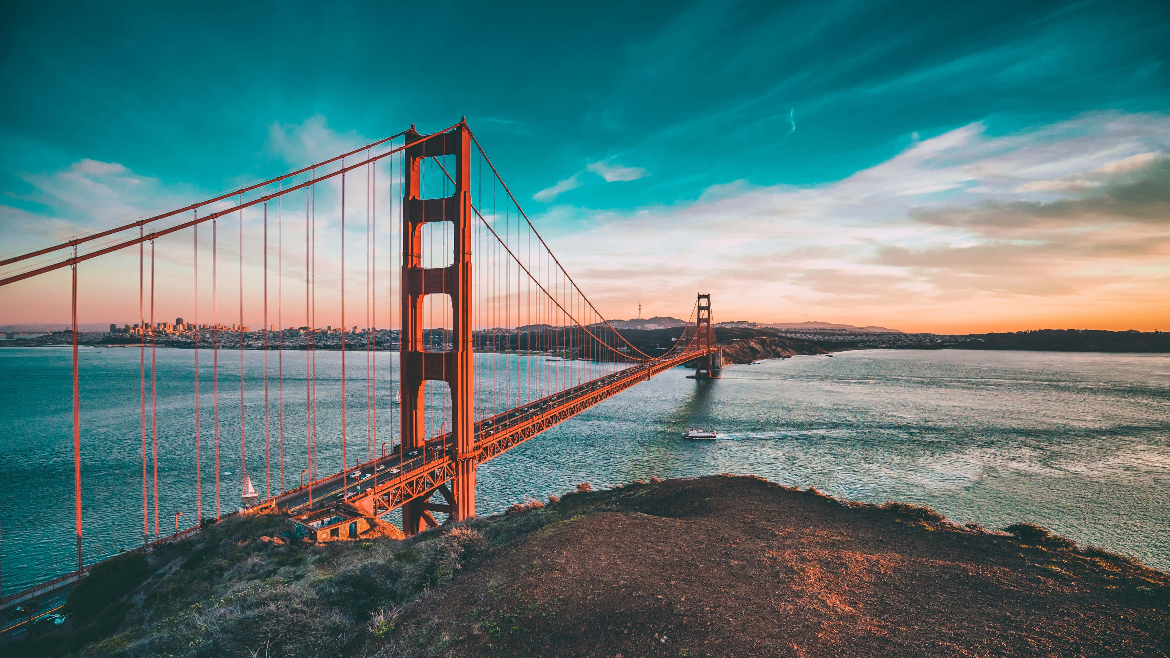 Golden Gate Bridge Sunset4 K