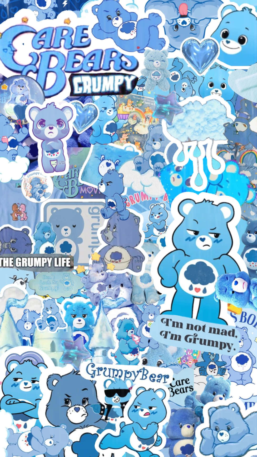 Grumpy Care Bears Collagei Phone Wallpaper