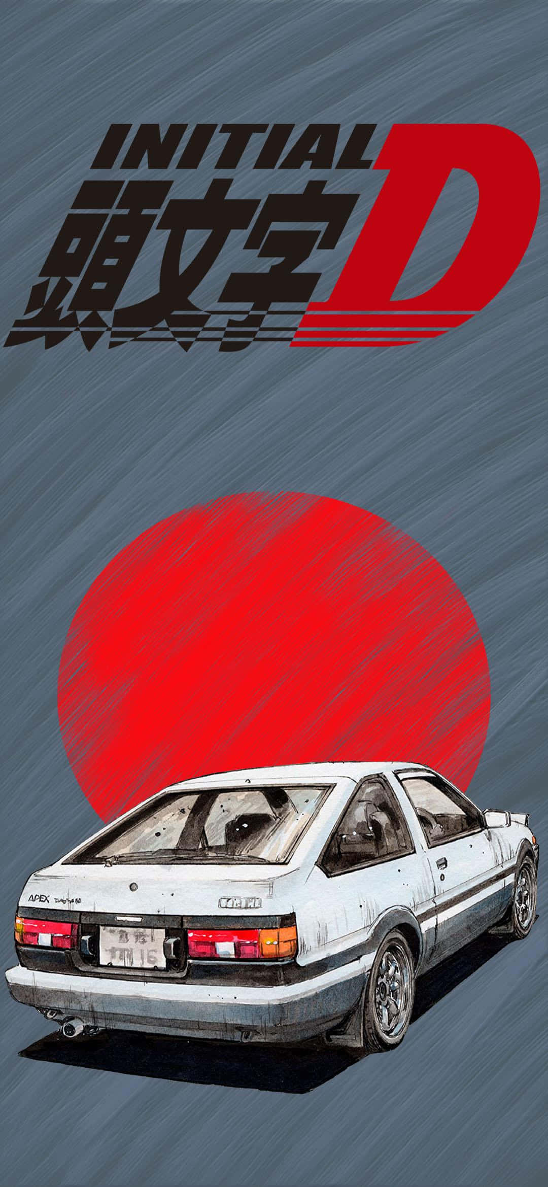Initial D Phone Car And Red Sun