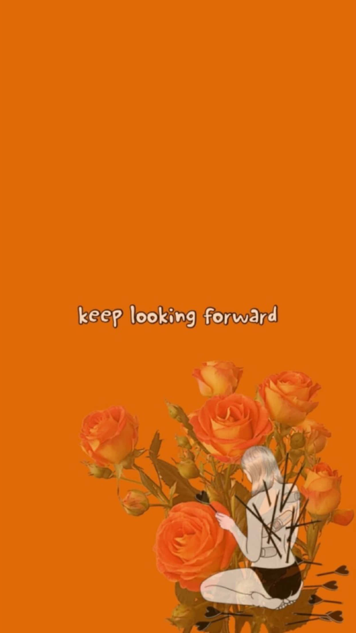 Keep Looking Forward Orange Aesthetic Phone