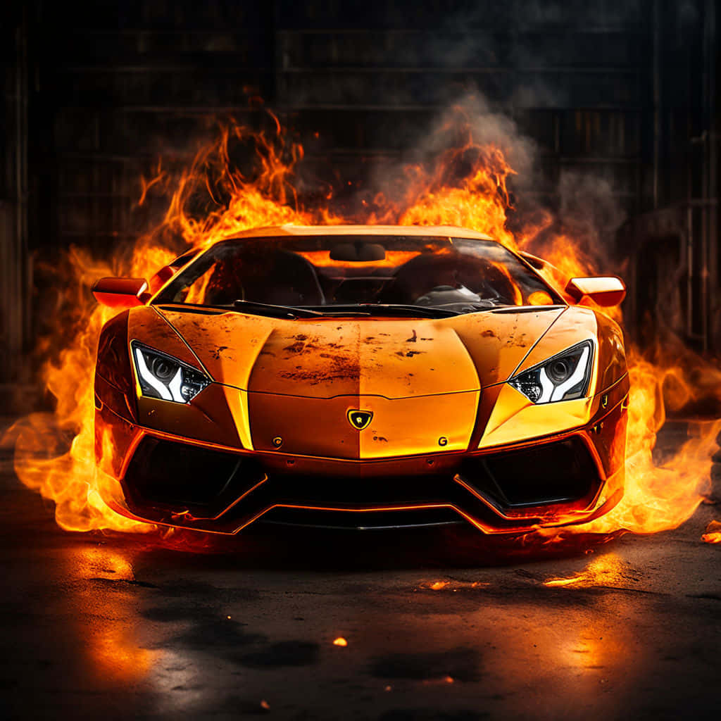 Lamborghini Aventador Engulfedin Flames