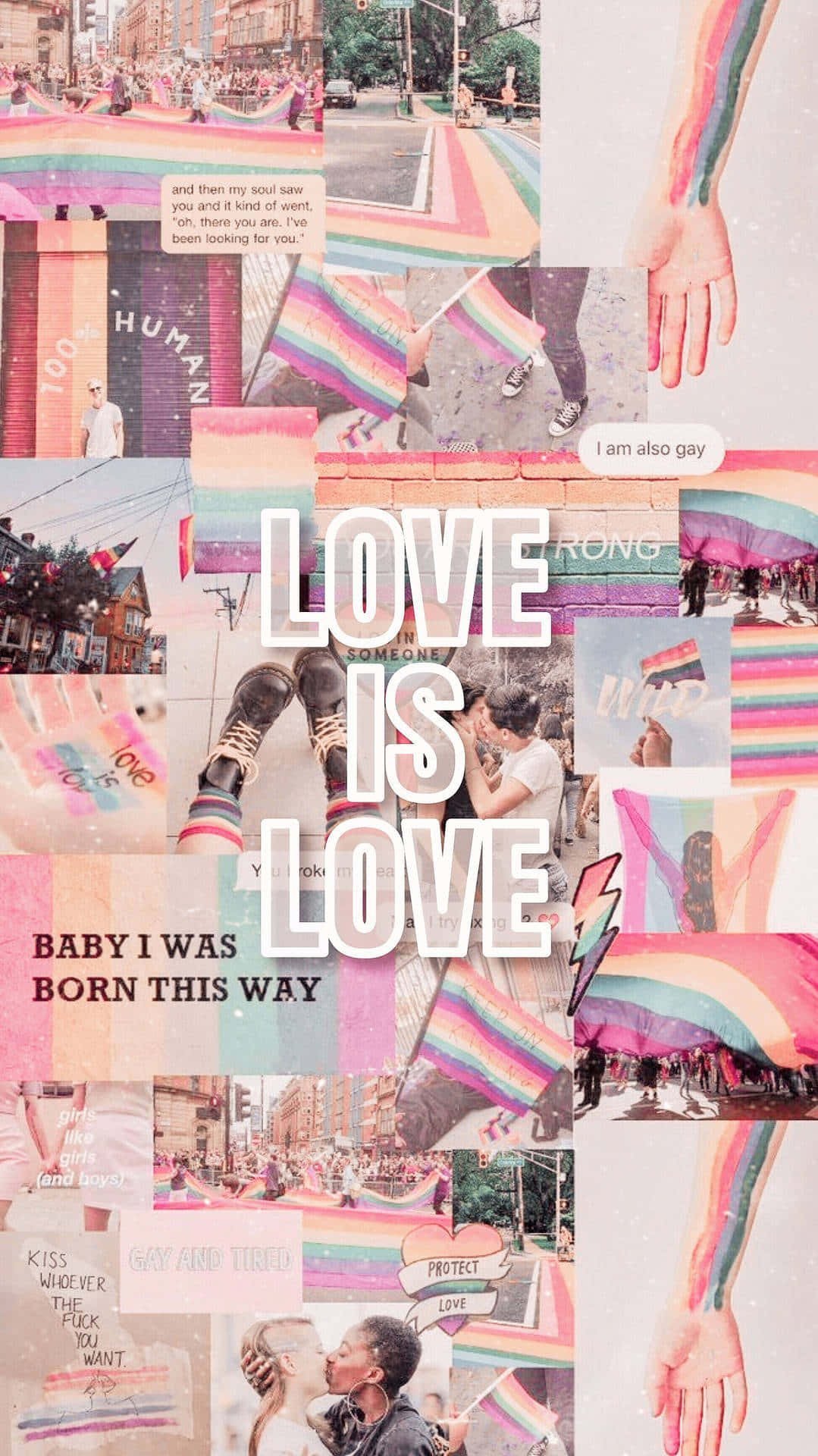 Love Is Love Collage Aesthetic Wallpaper