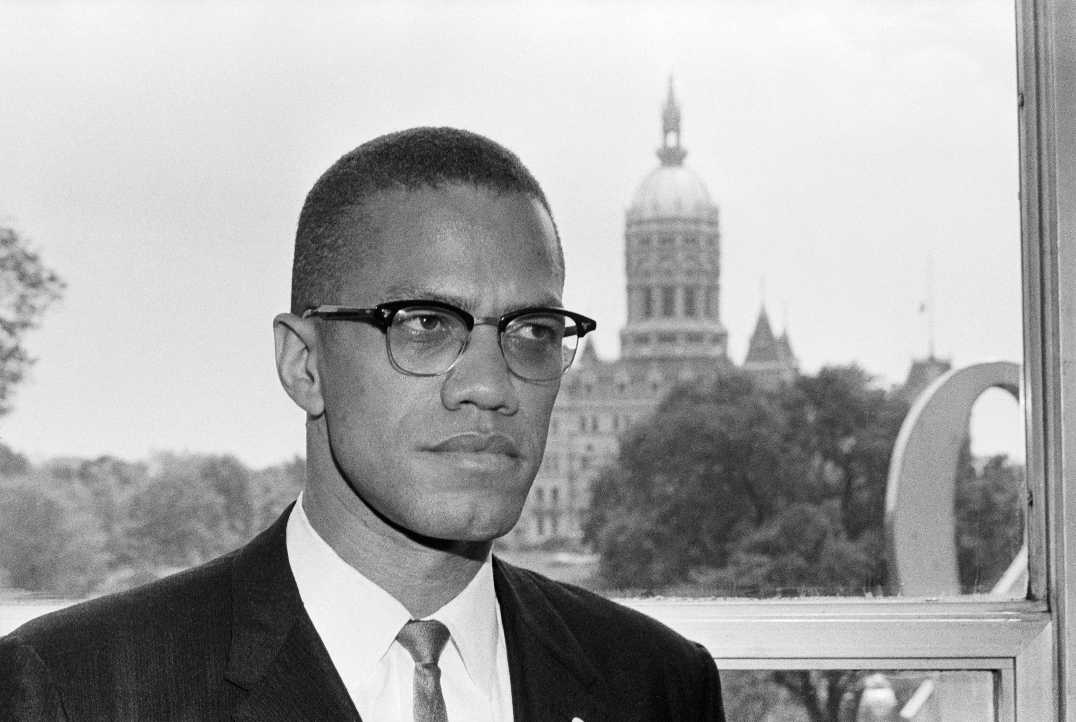 Malcolm X Portrait Blackand White