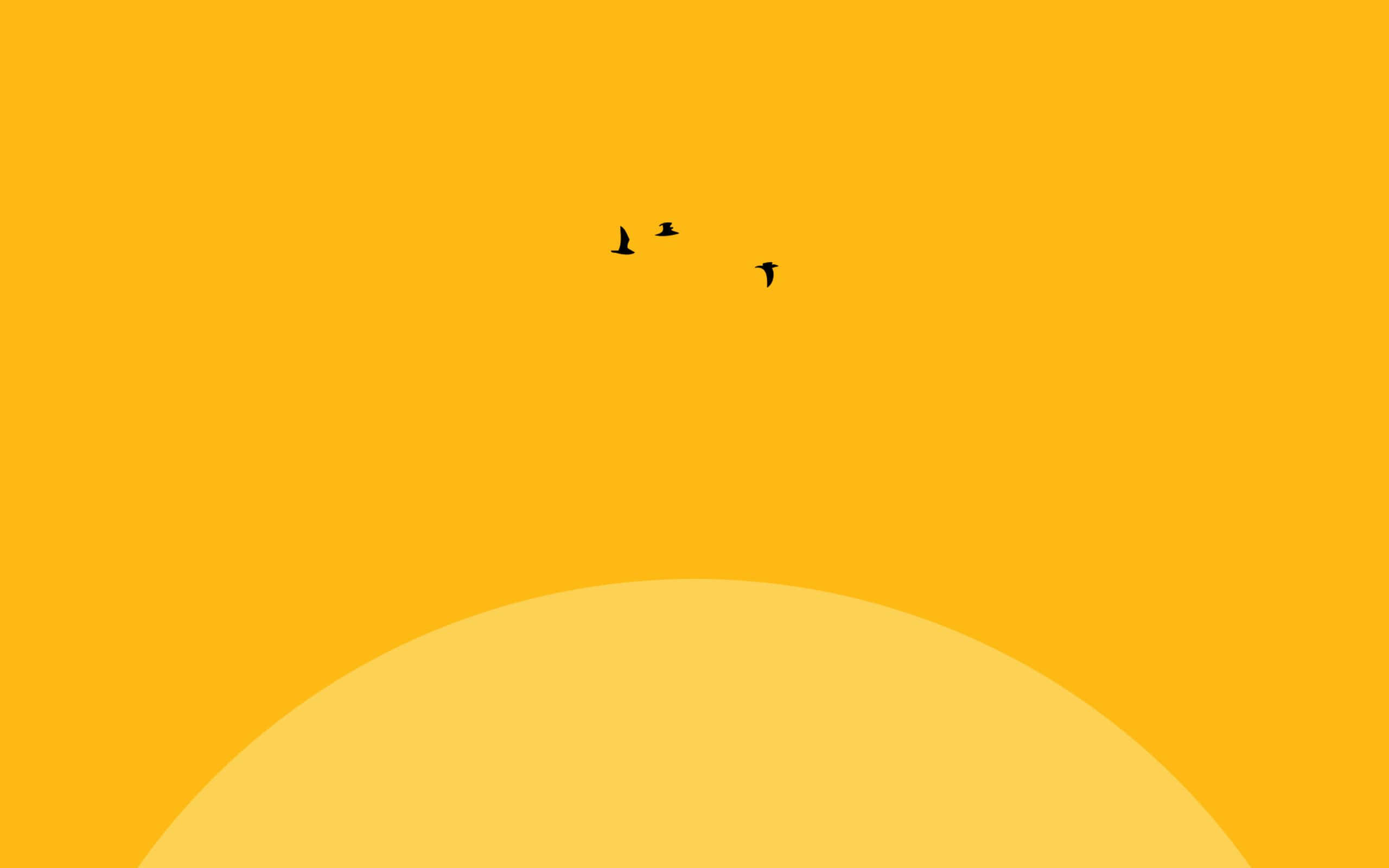 Minimalist Art In Yellow Aesthetic Desktop