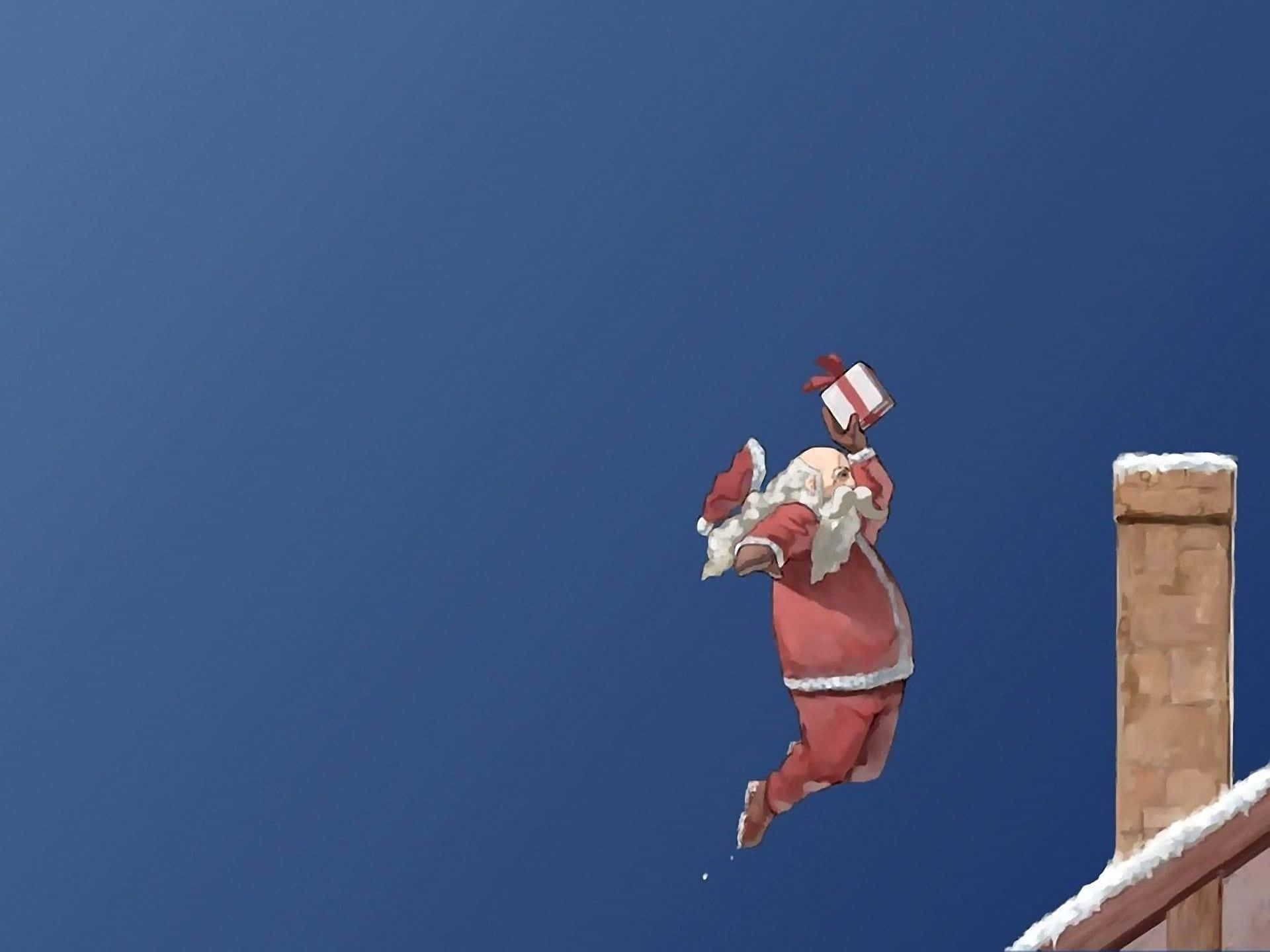 Minimalist Christmas Desktop On Roof