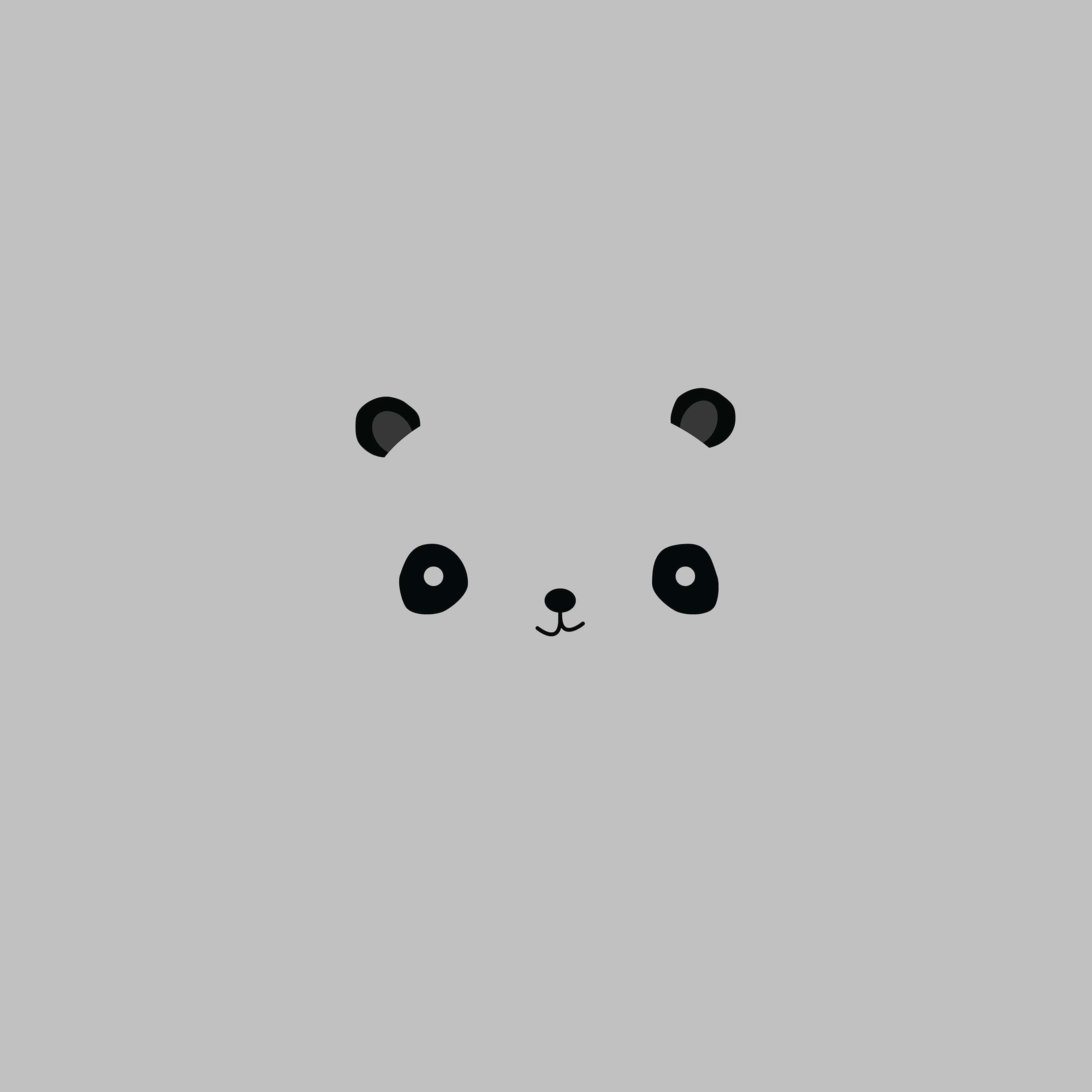 Minimalist Grey Panda Cute Girly Ipad