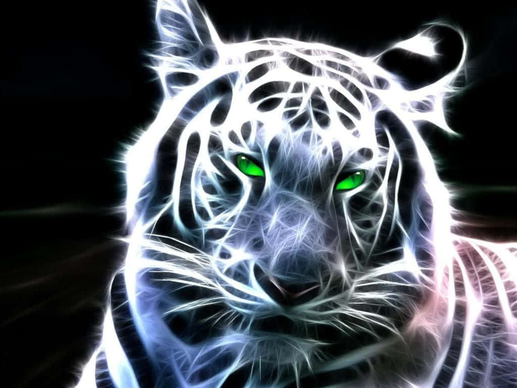 Neon Animal White Tiger