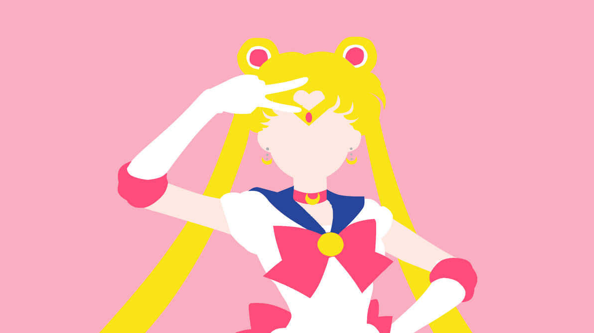 Pink Background Sailor Moon Salute