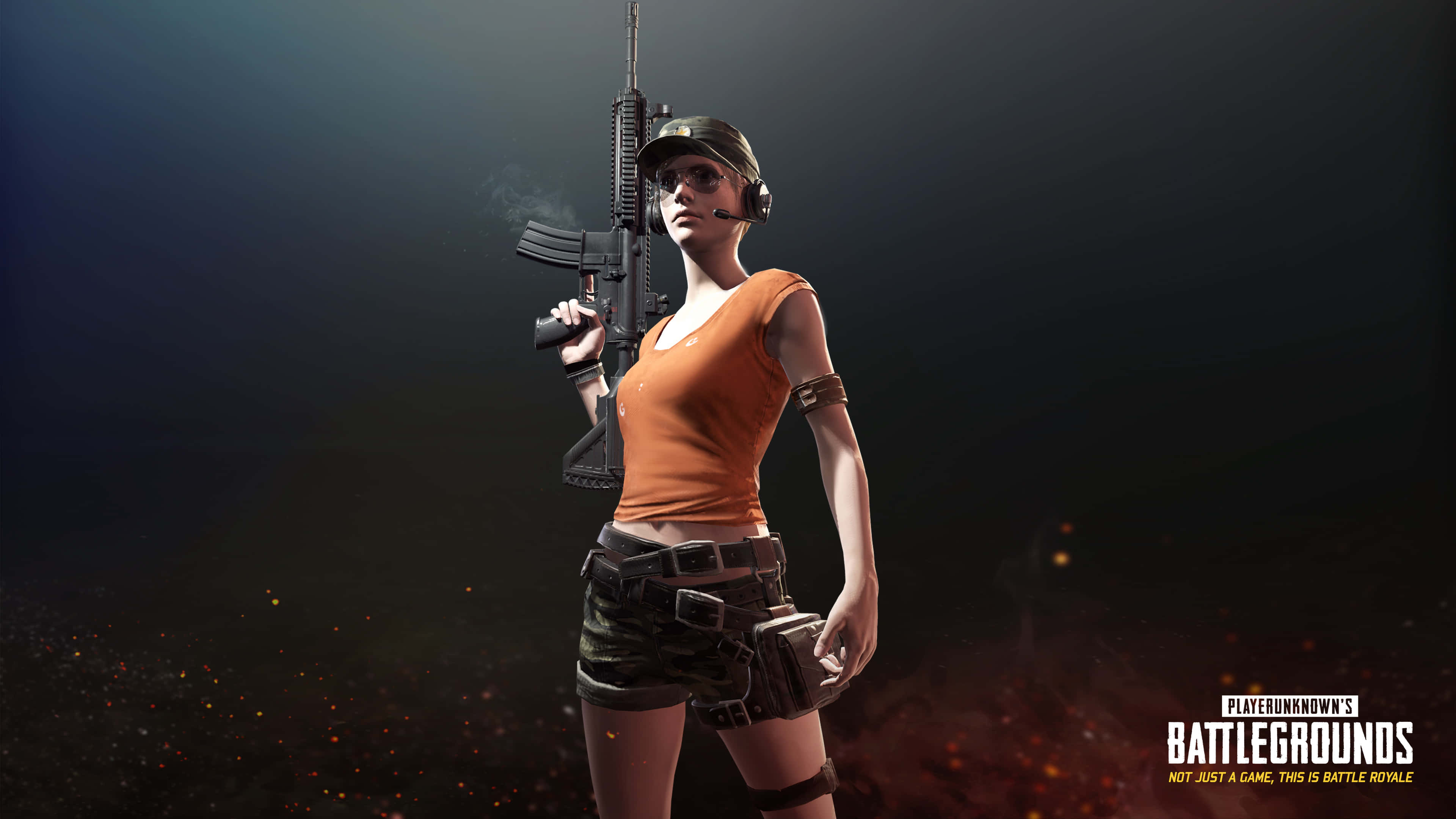 Player Unknown Battlegrounds Female Character With Gun