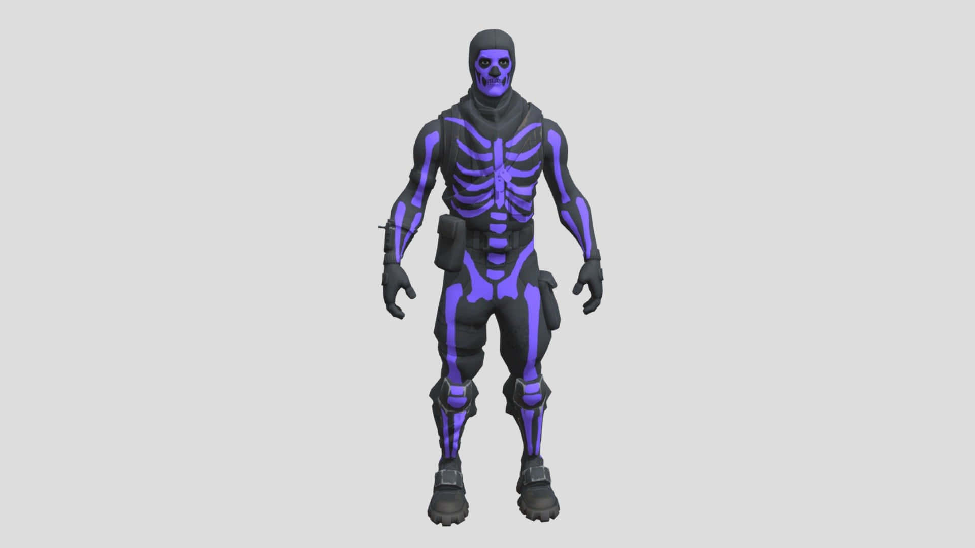 Purple Skull Trooper Looks On Bravely