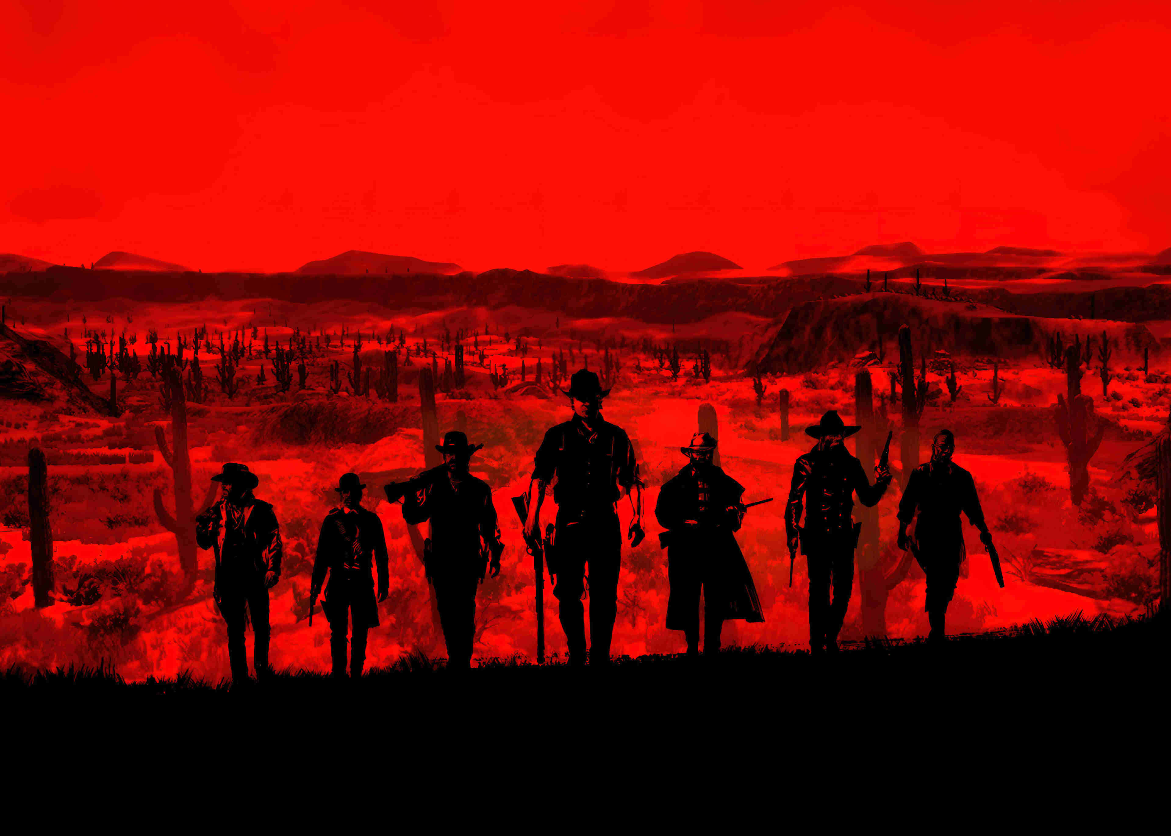 Red Dead Redemption2 Silhouette Wallpaper