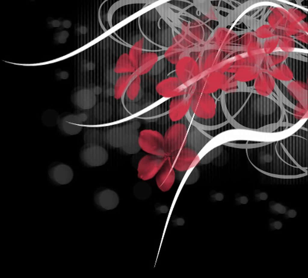 Red, White And Black Abstract Design