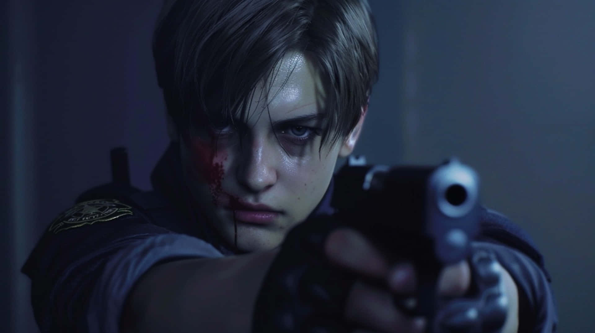 Resident Evil2 Remake Leon Aiming Pistol