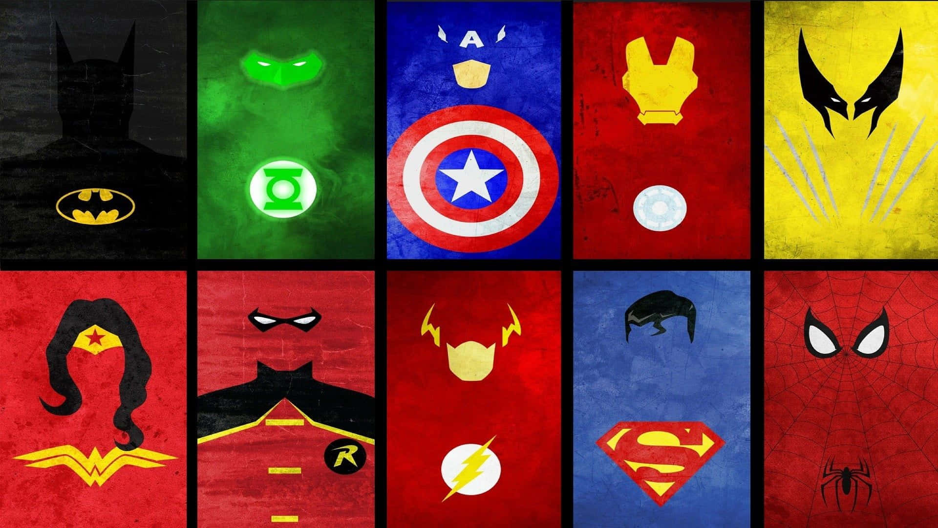 Signature Symbols Of Superhero Collage
