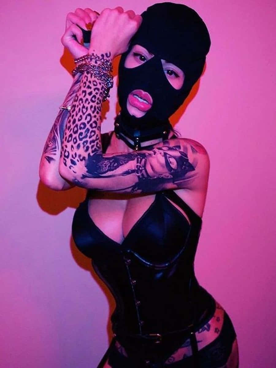 Ski Mask Girl With Arm Tattoes