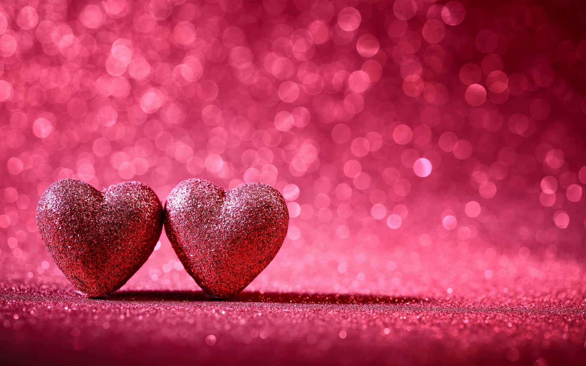 Sparkling Twin Hearts Pink Backdrop