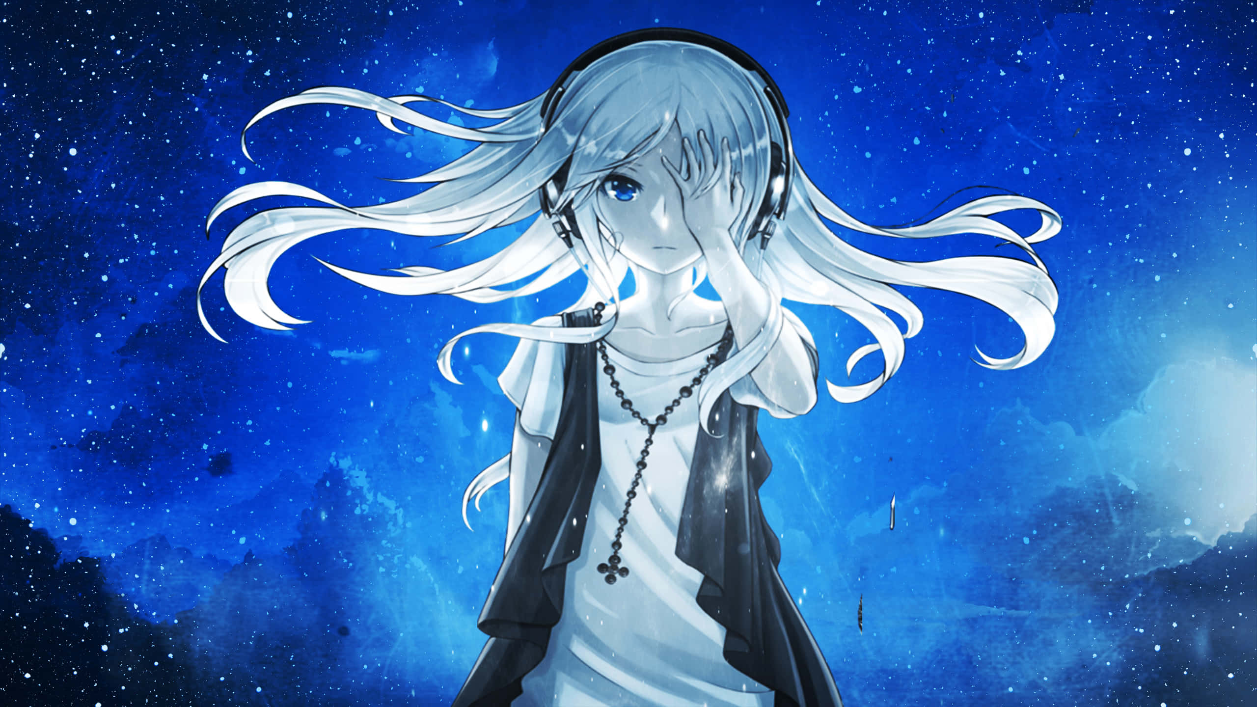 Starry Night Anime Girl2560x1440