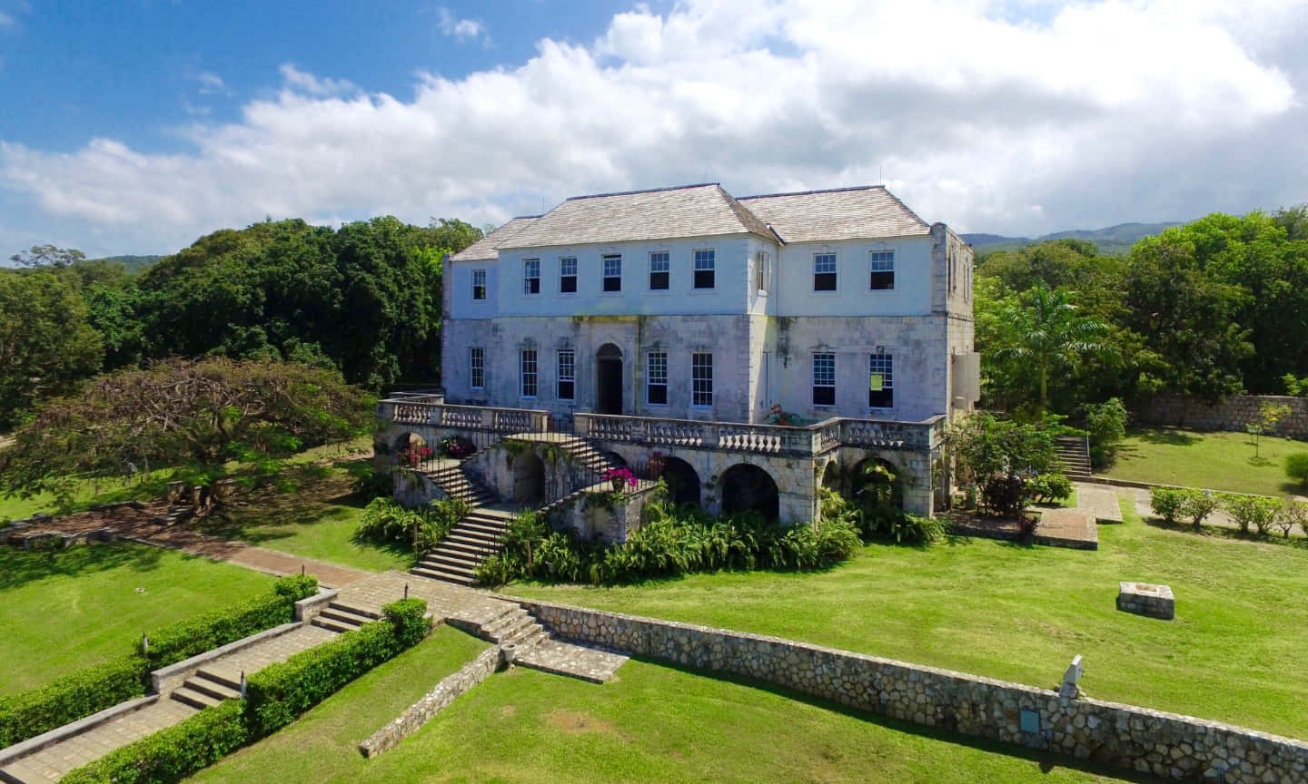 Stunning Overview Of Rose Hall Great House And Surrounding Scenery
