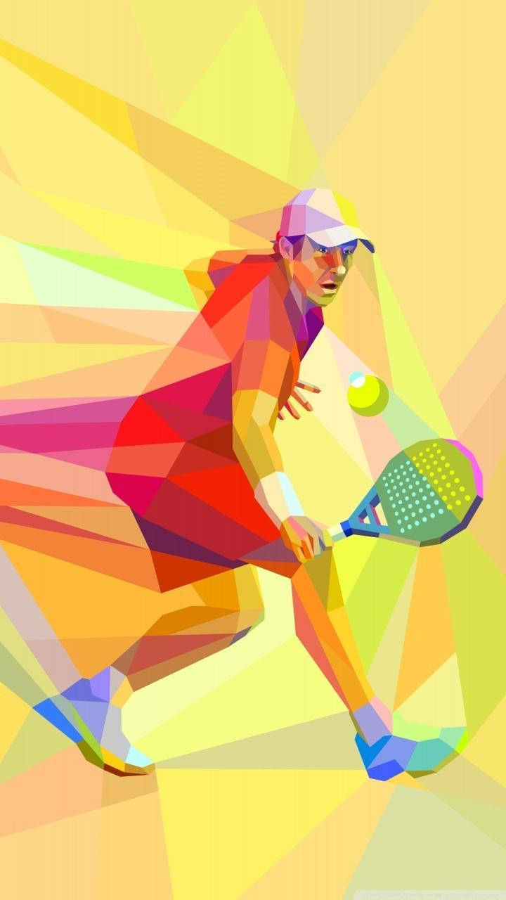 Tennis Player Geometric Art Phone