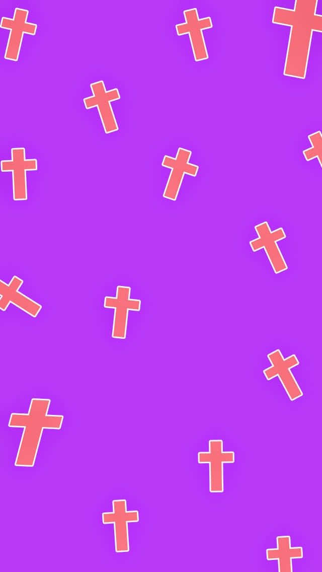 The Beauty Of Faith And Hope -- A Pink Cross Against A Blue Sky