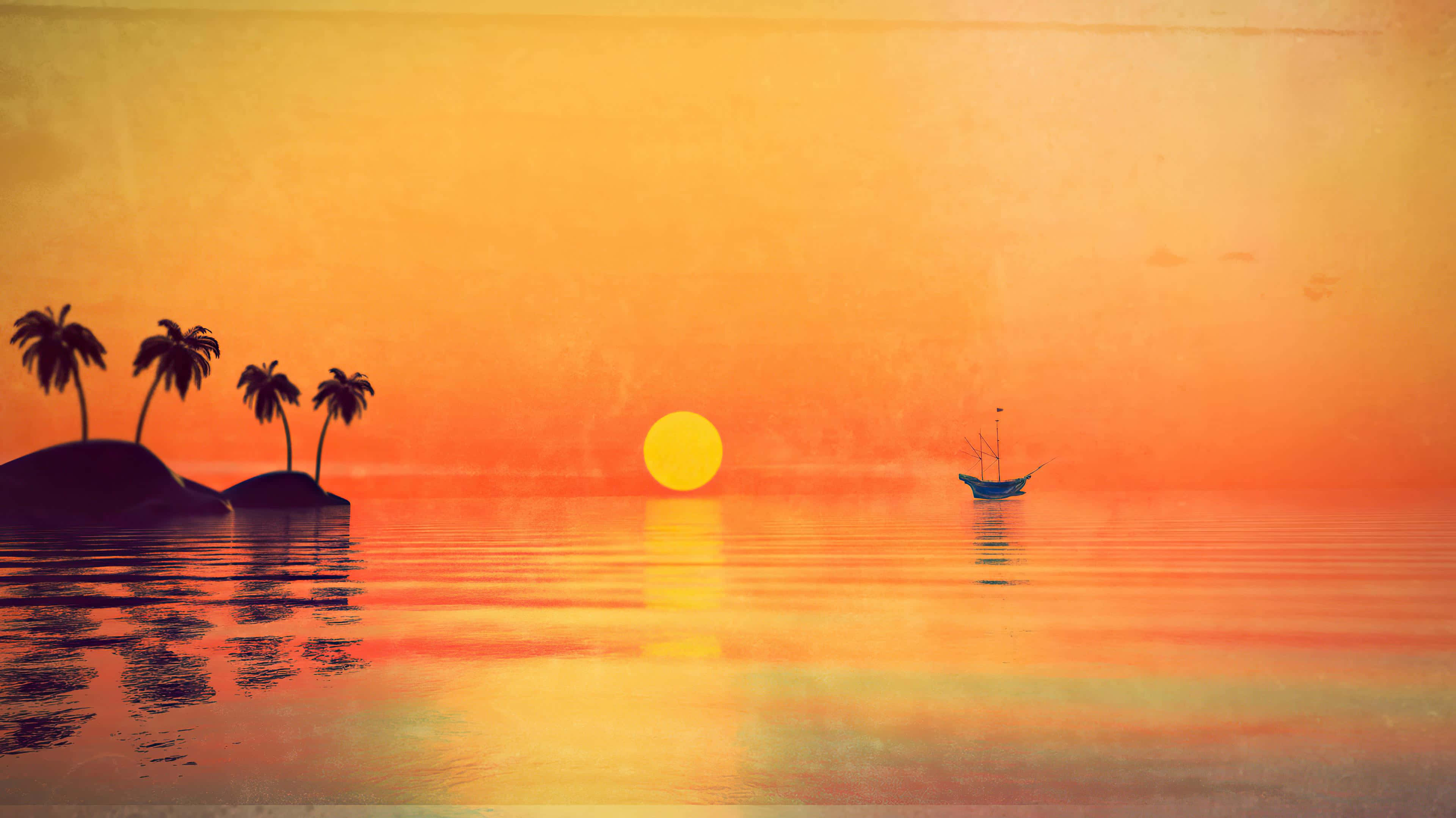 Tropical Sunset Serenity4 K Ultra Wide