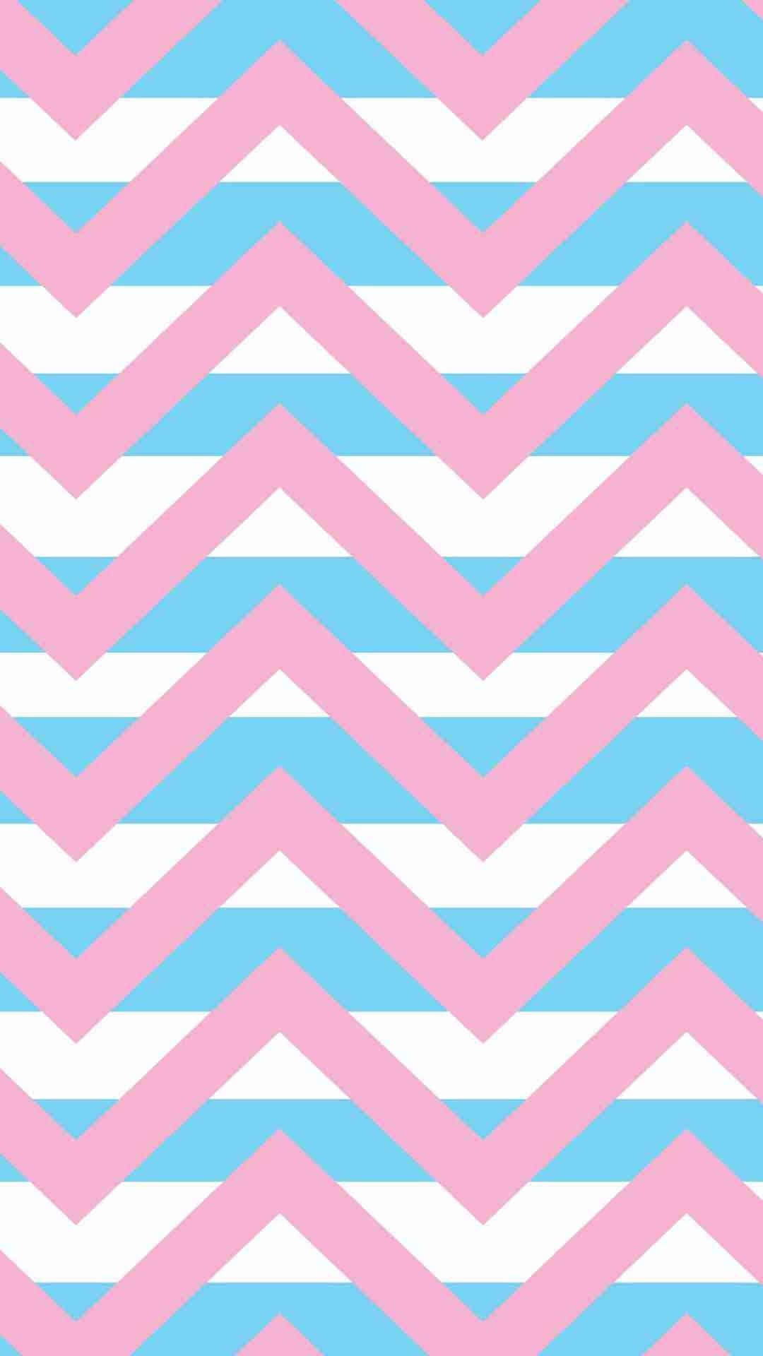 Vibrant Pastel Blue And Pink Color Block Wallpaper