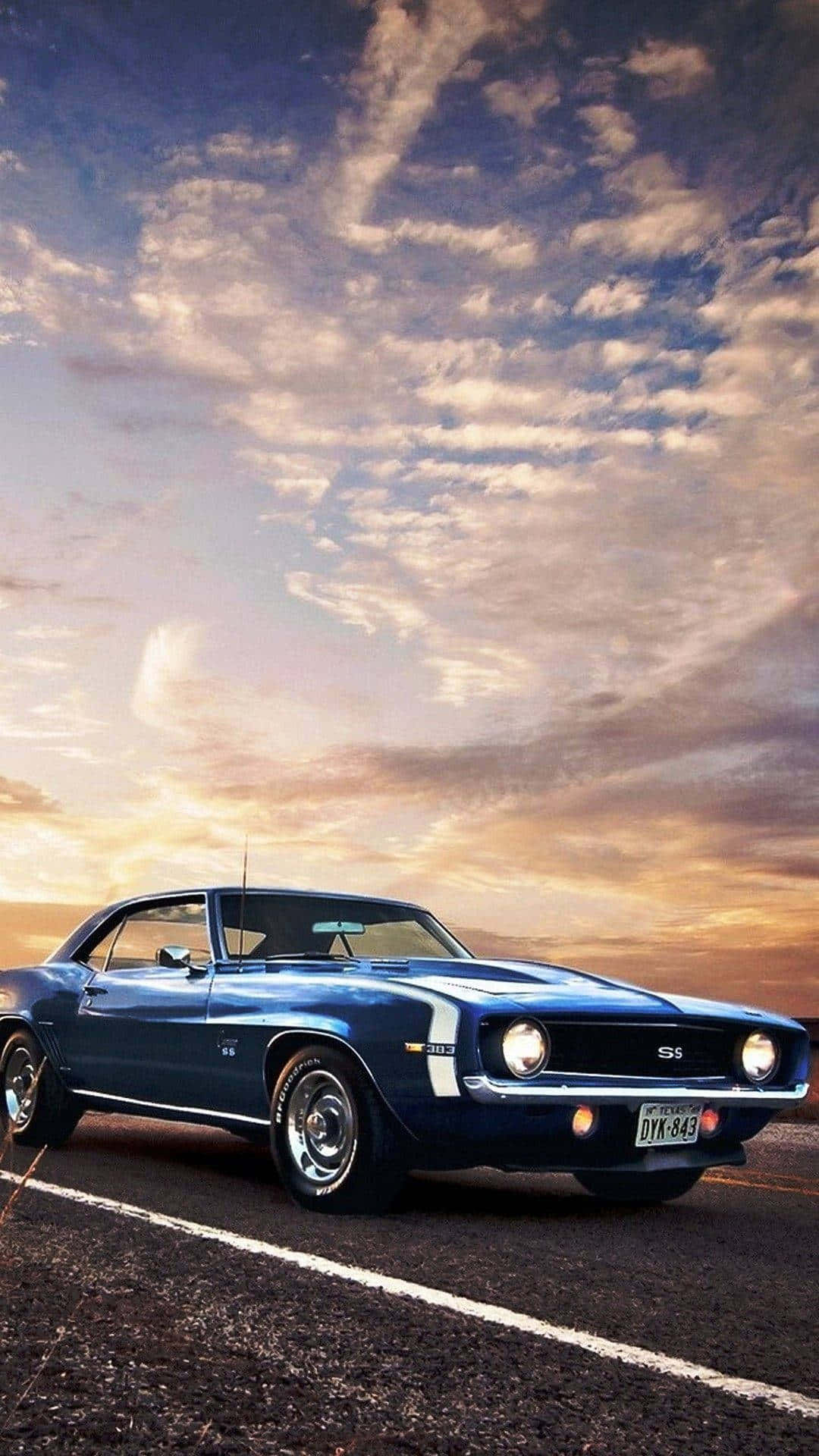 Vintage Car With Clouds Iphone