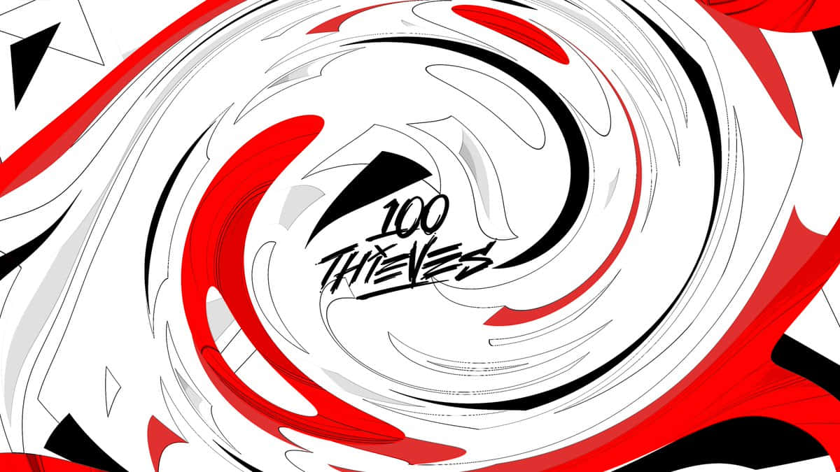 100 Thieves With A Swirl Background Wallpaper