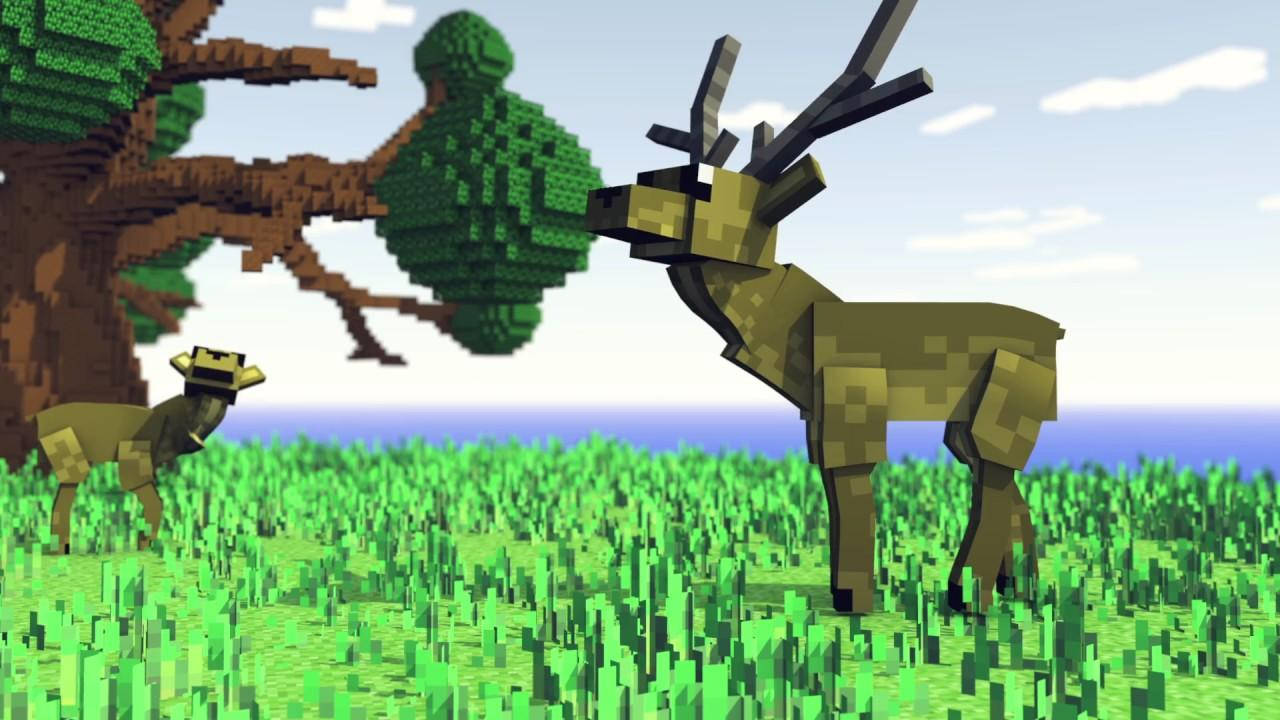 1280x720 Deer Minecraft Wallpaper