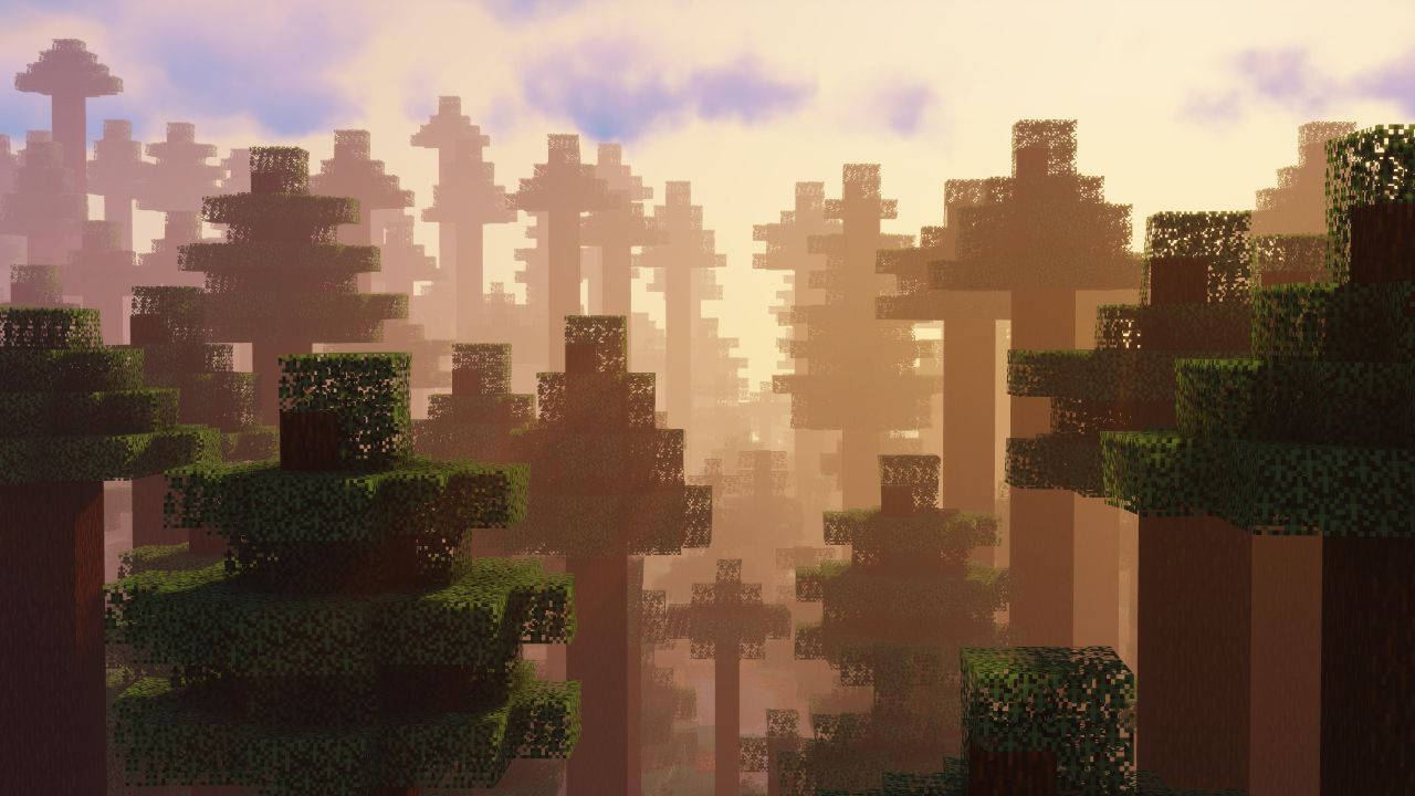 1280x720 Minecraft Pine Trees Wallpaper