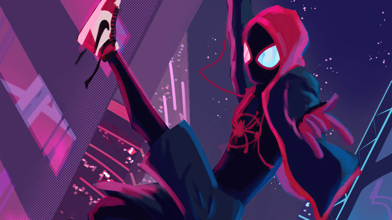 1366 X 768 Marvel Animated Miles Morales Wallpaper