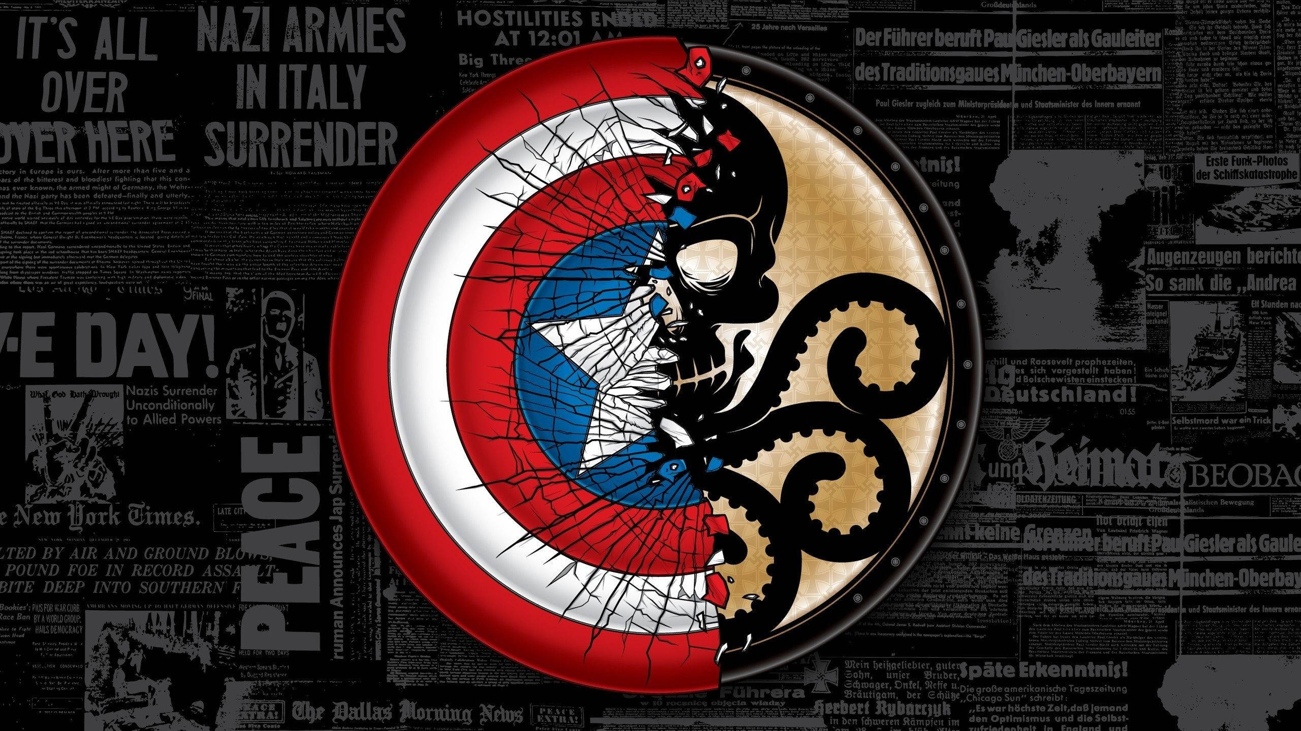 2560x1440 Marvel Captain America Shield Hydra Wallpaper
