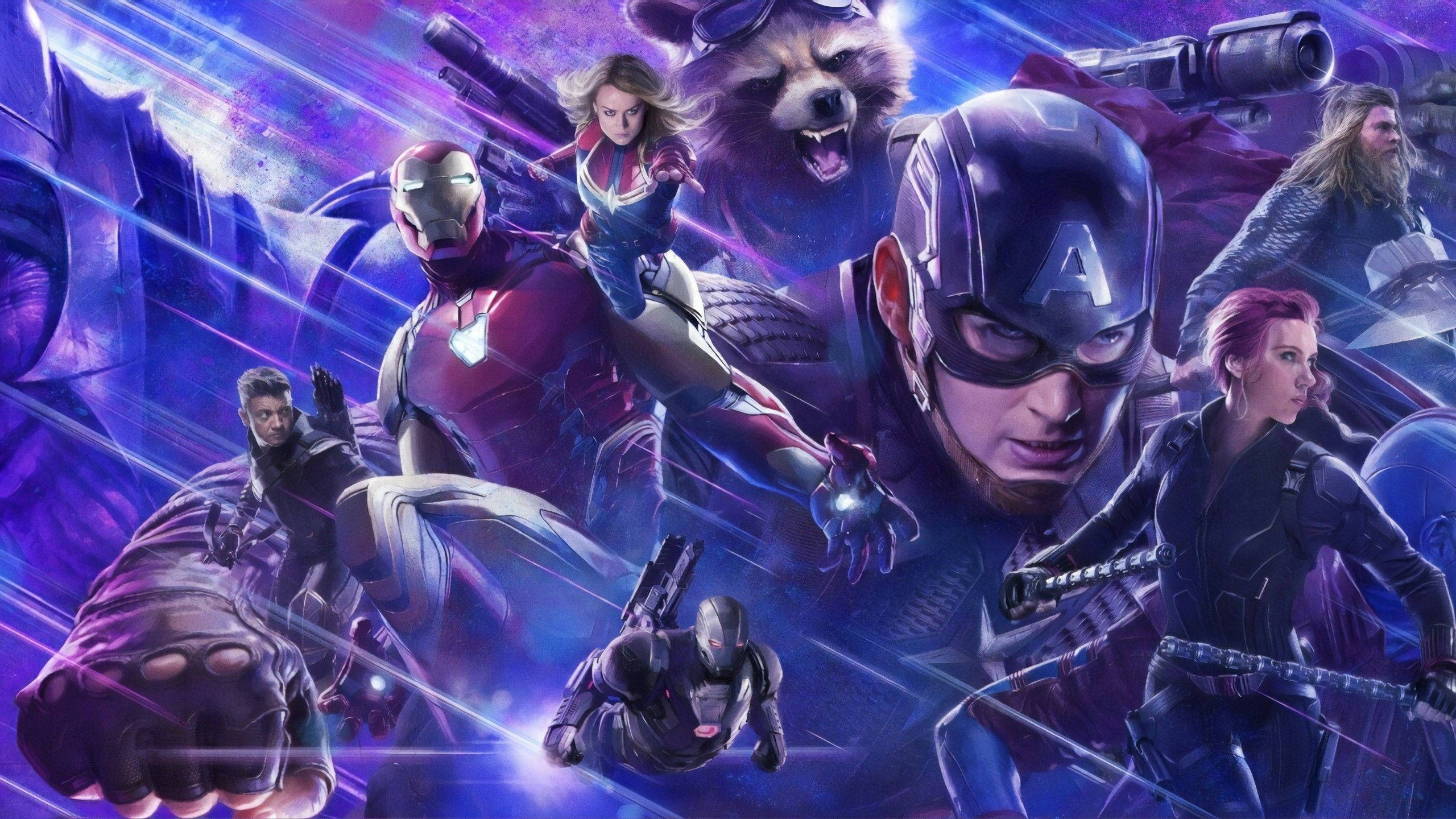 2560x1440 Marvel Purple Aesthetic Heroes Wallpaper