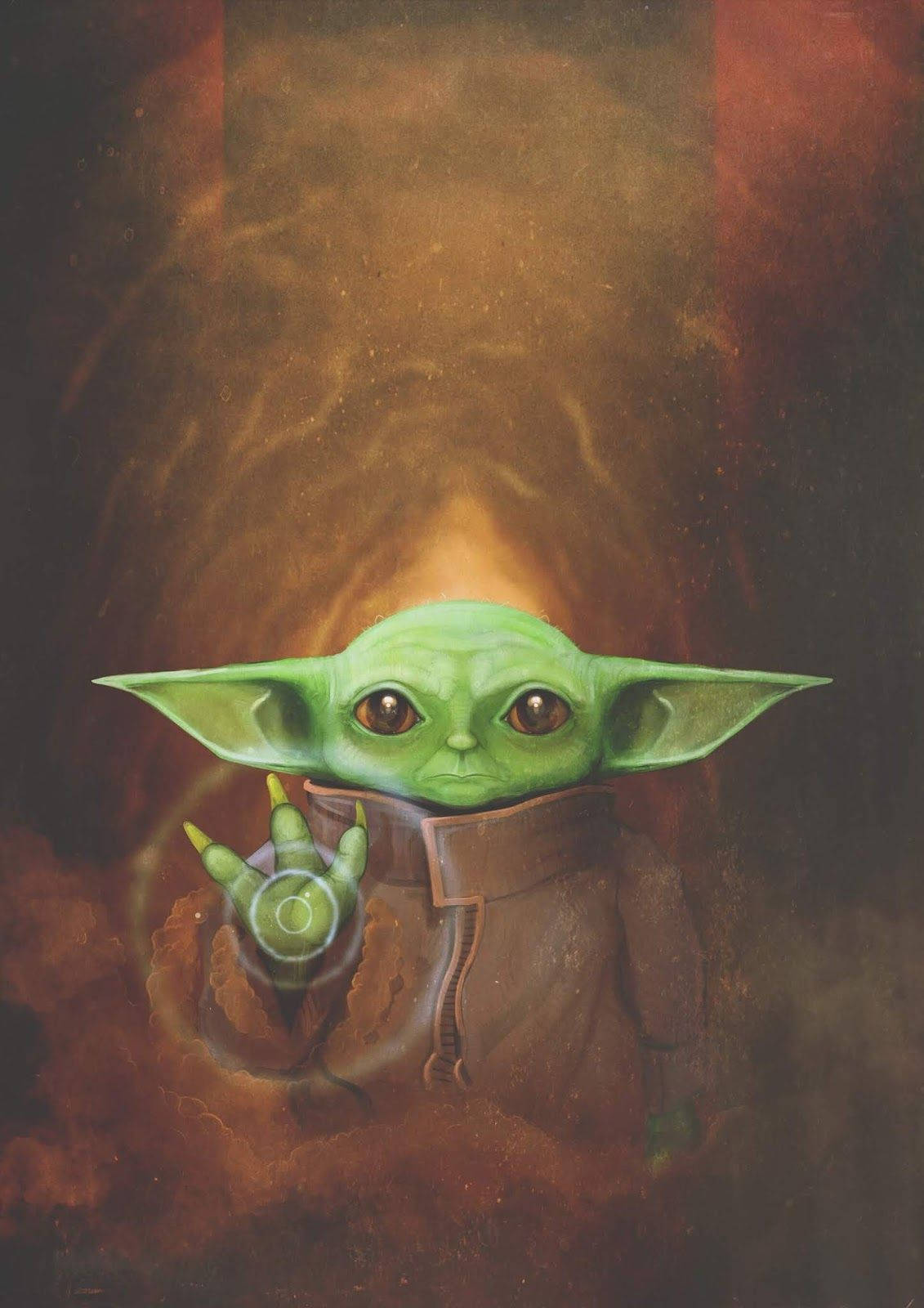 2d Fan Art Baby Yoda Wallpaper