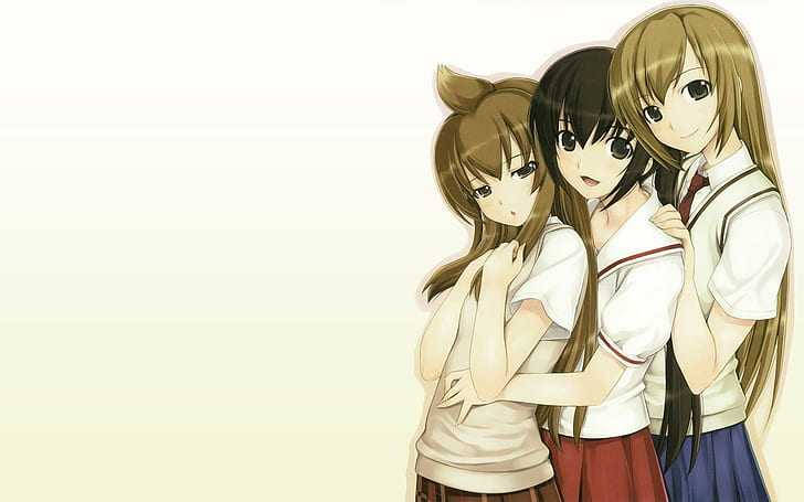3 Girl Anime Best Friends Wallpaper