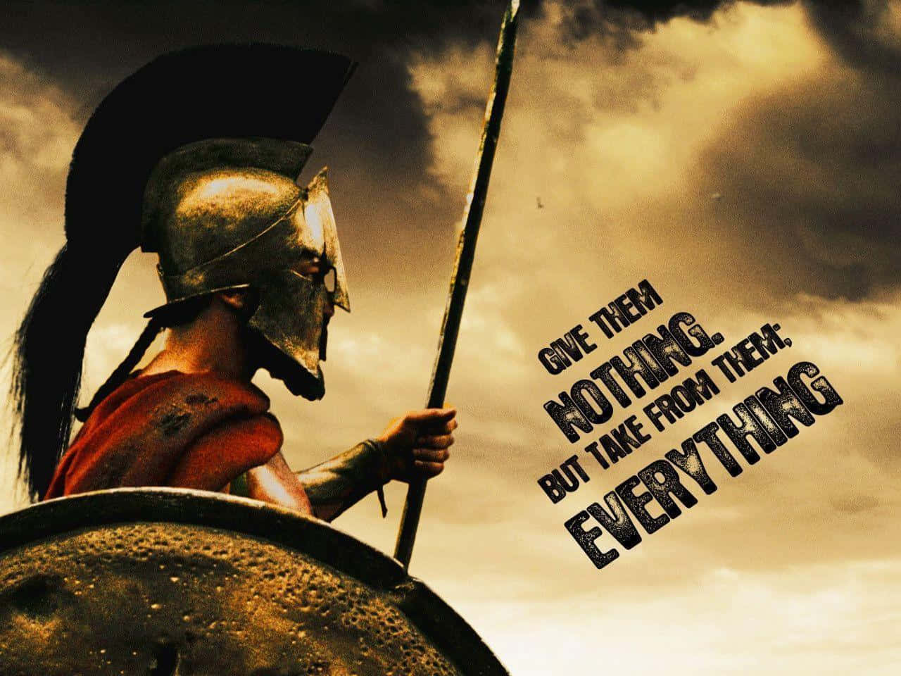 300 Movie Warrior And A Tagline Wallpaper