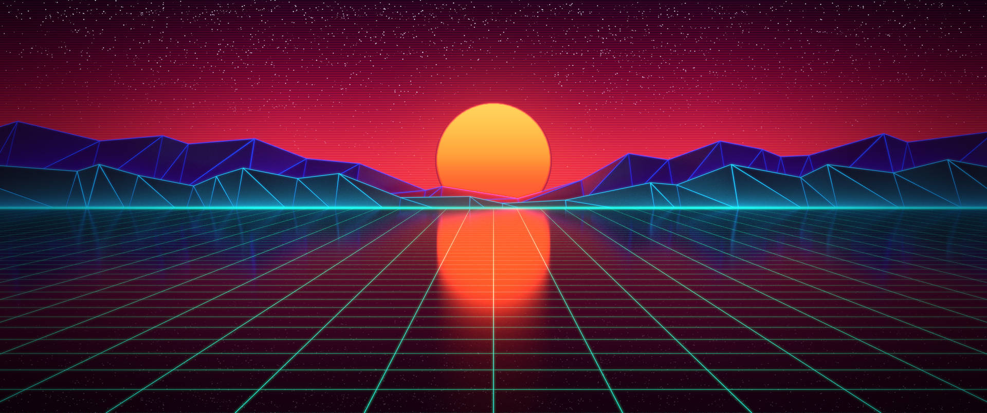 Download free 3440x1440 Minimalist Synthwave Landscape Wallpaper -  MrWallpaper.com