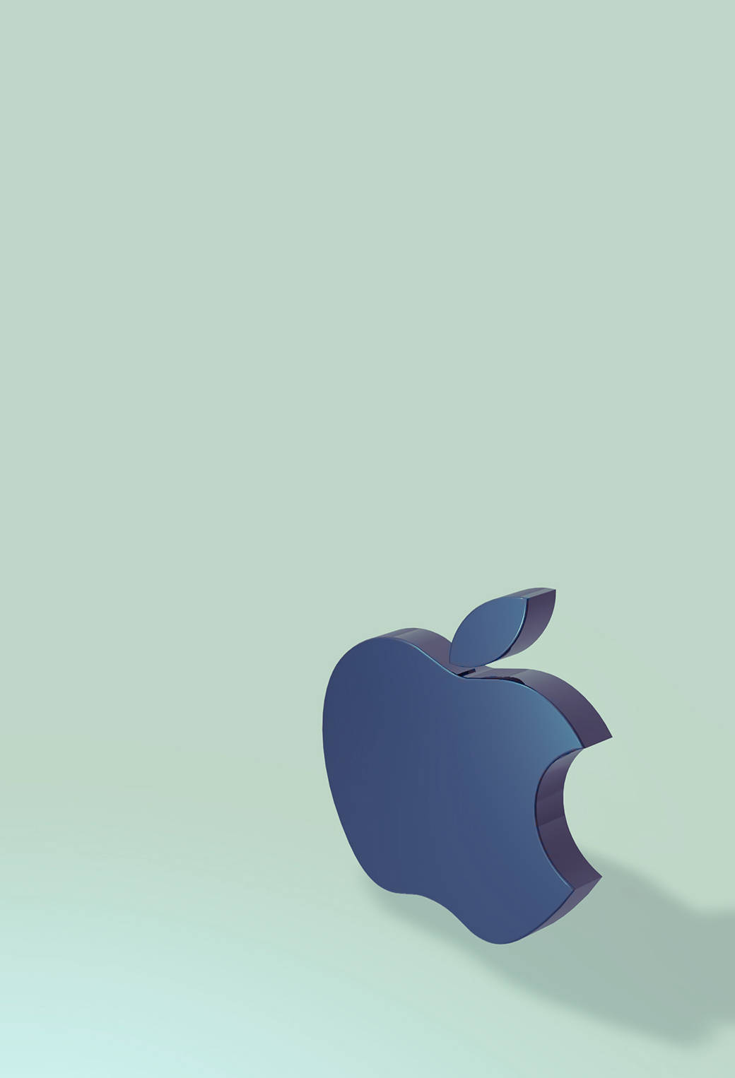 3d Apple Iphone Logo Casting Shadow Wallpaper
