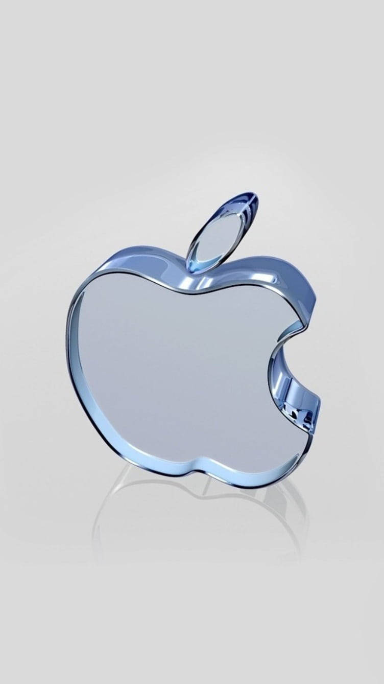 3d Apple Iphone Logo In Glass Wallpaper