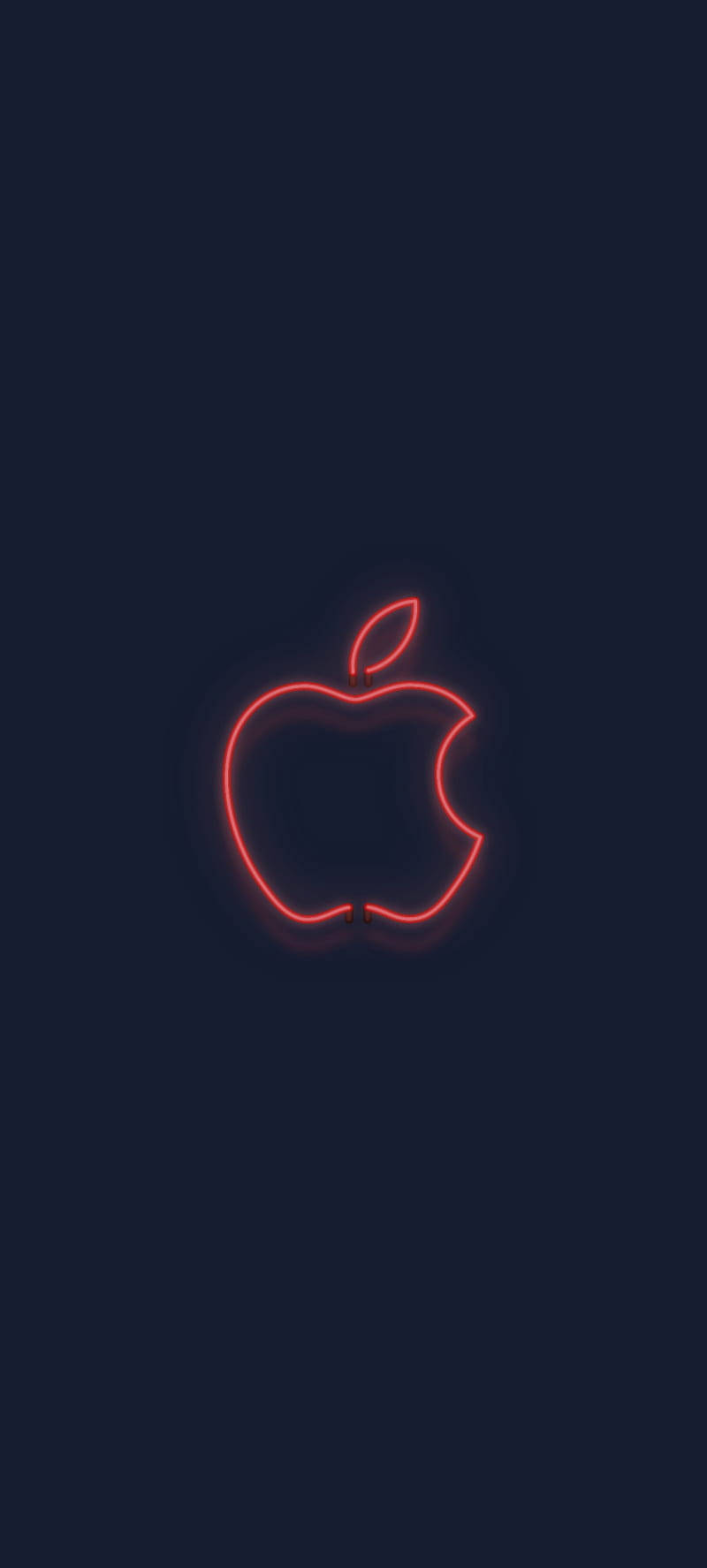 3d Apple Iphone Logo Red Outline Wallpaper