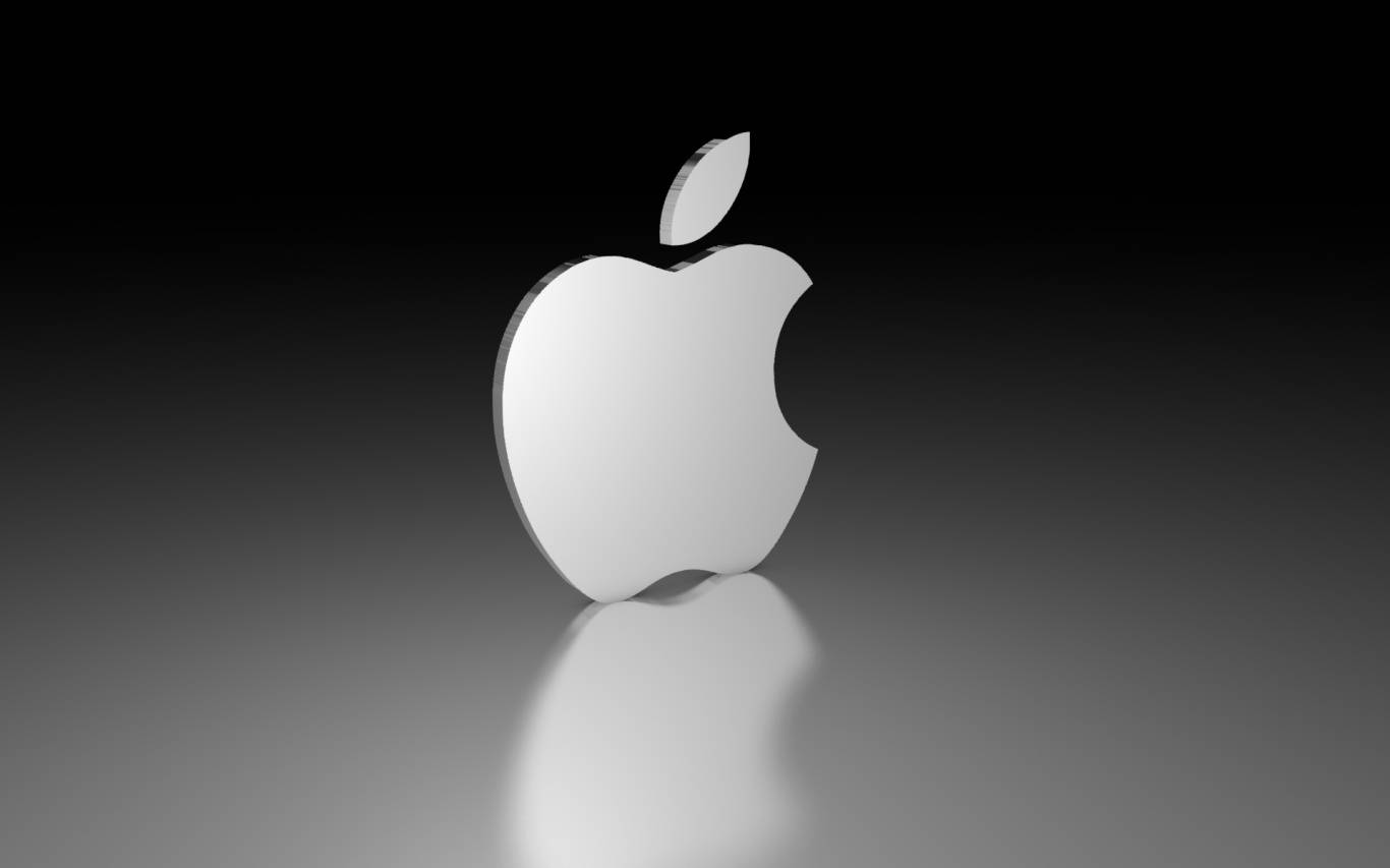 3d Apple Iphone Logo Reflected Wallpaper