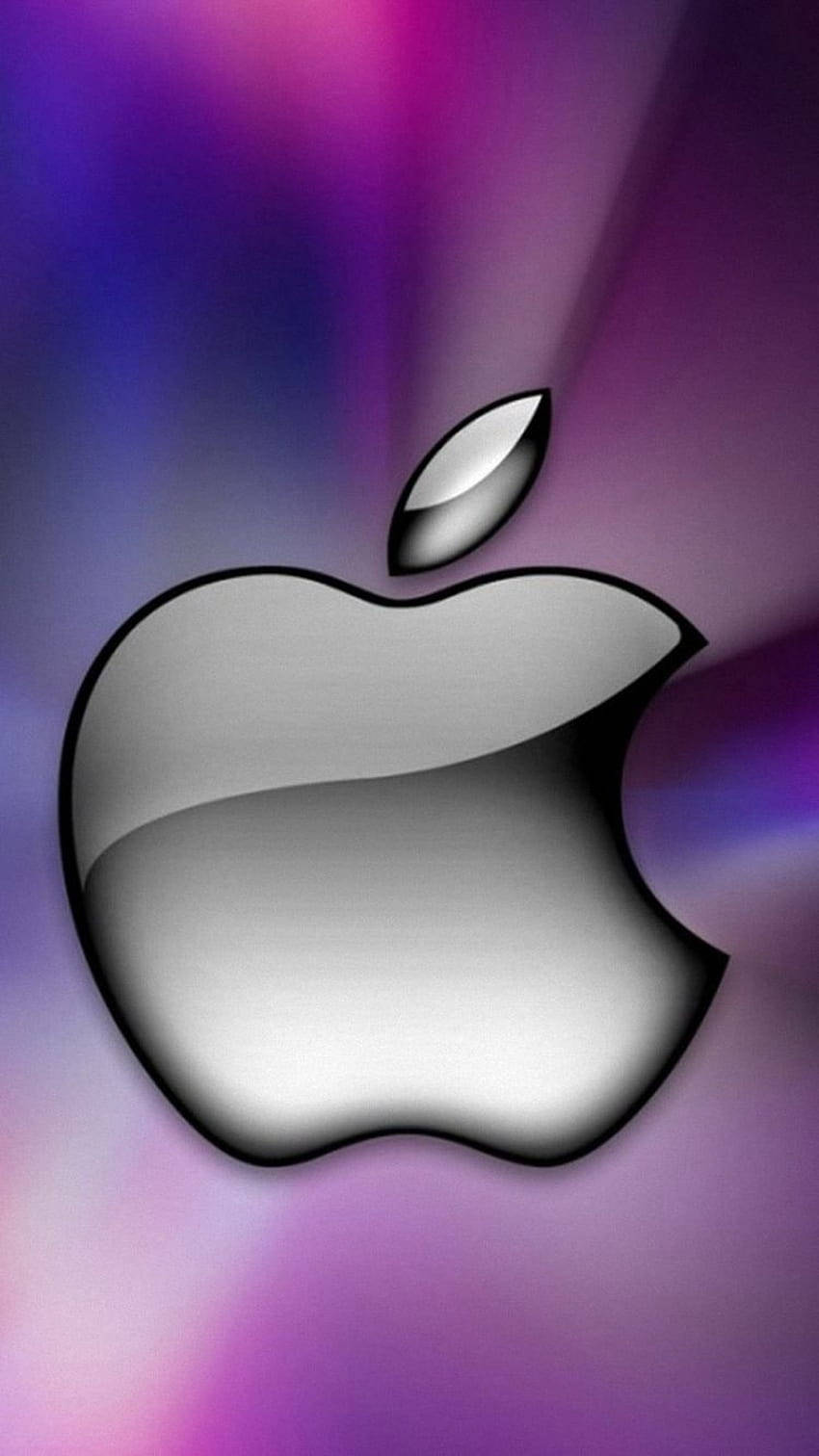 3d Apple Iphone Logo Silver Pastels Wallpaper