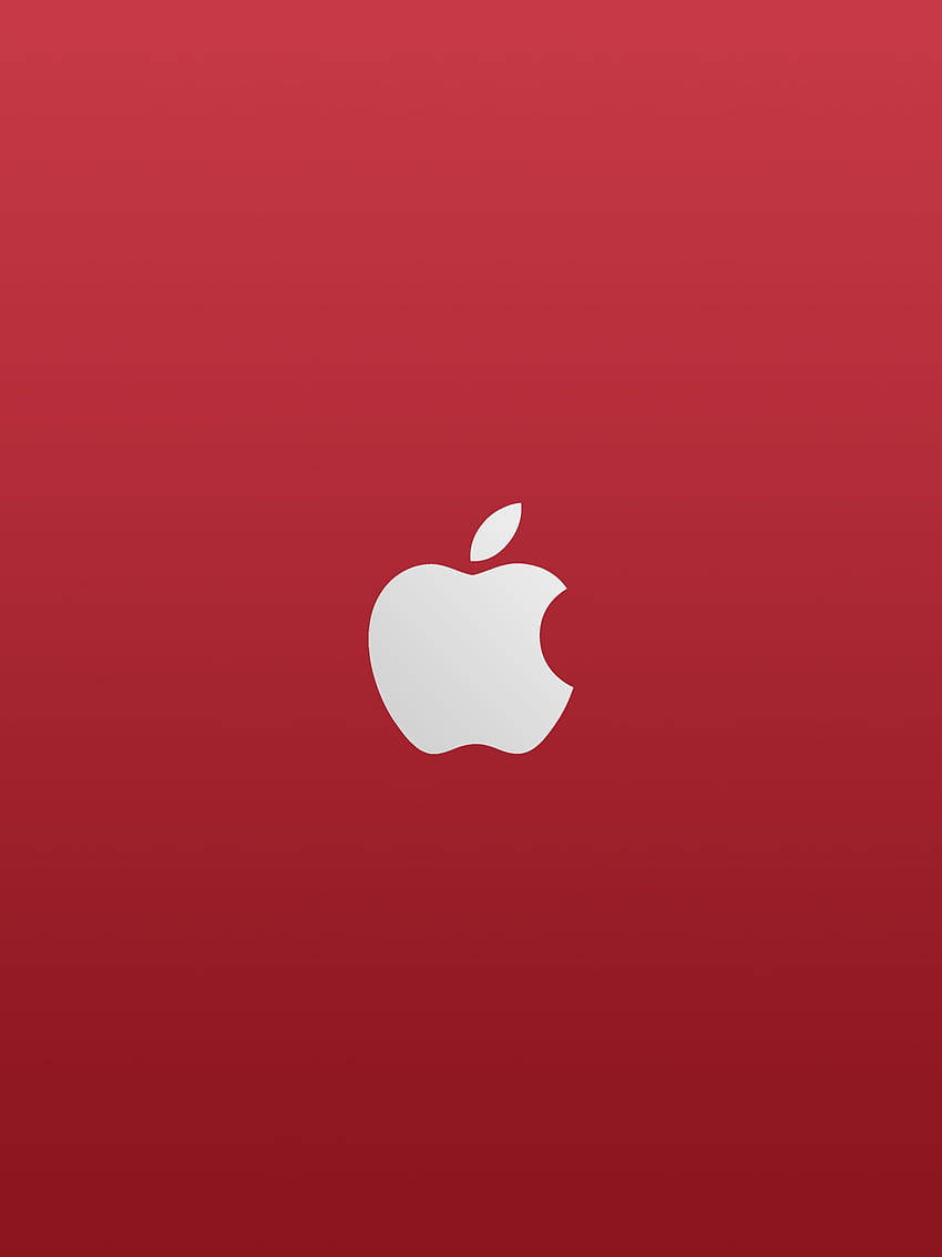 3d Apple Iphone Logo White And Red Wallpaper