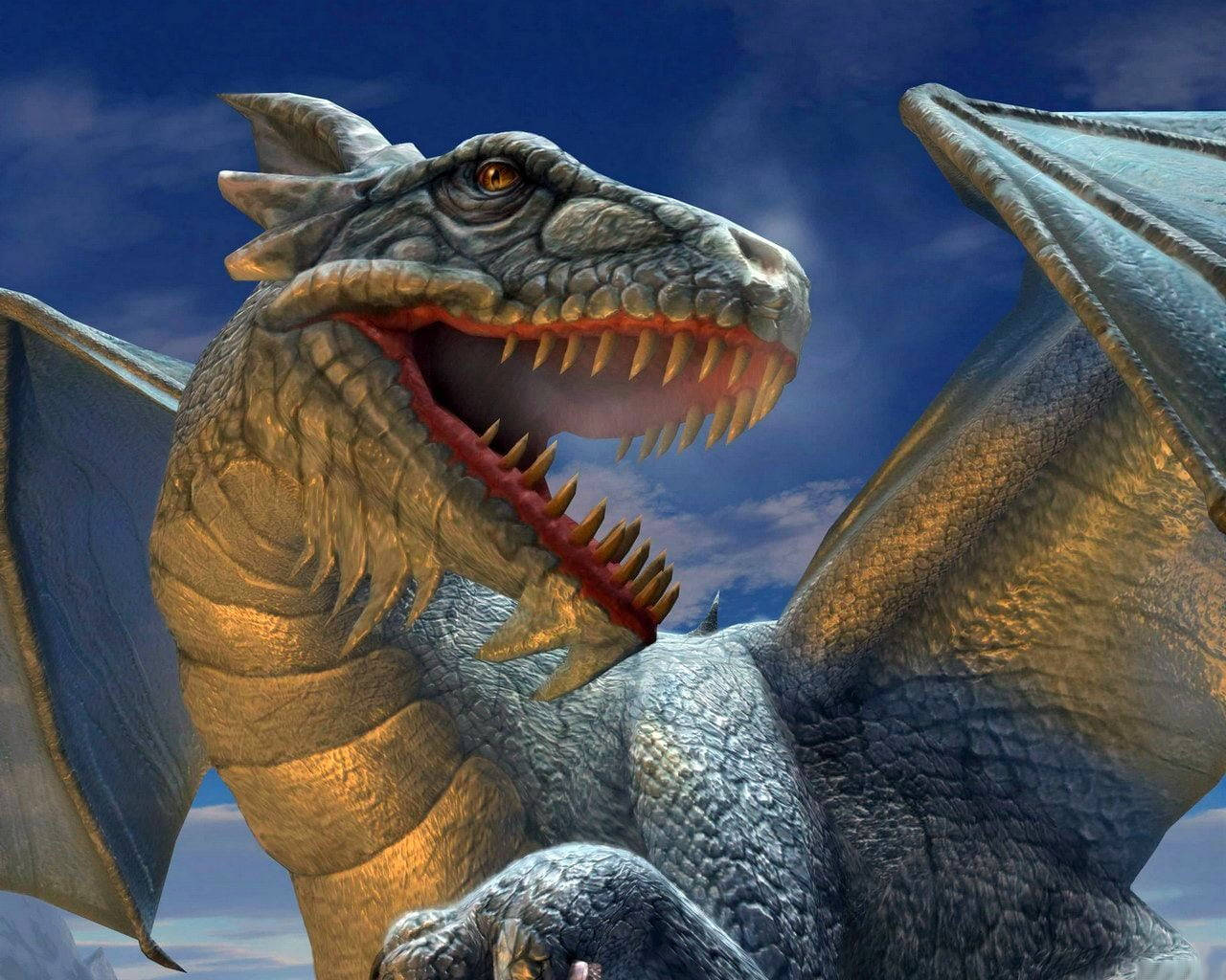 3d Big Mouth Dragon Wallpaper