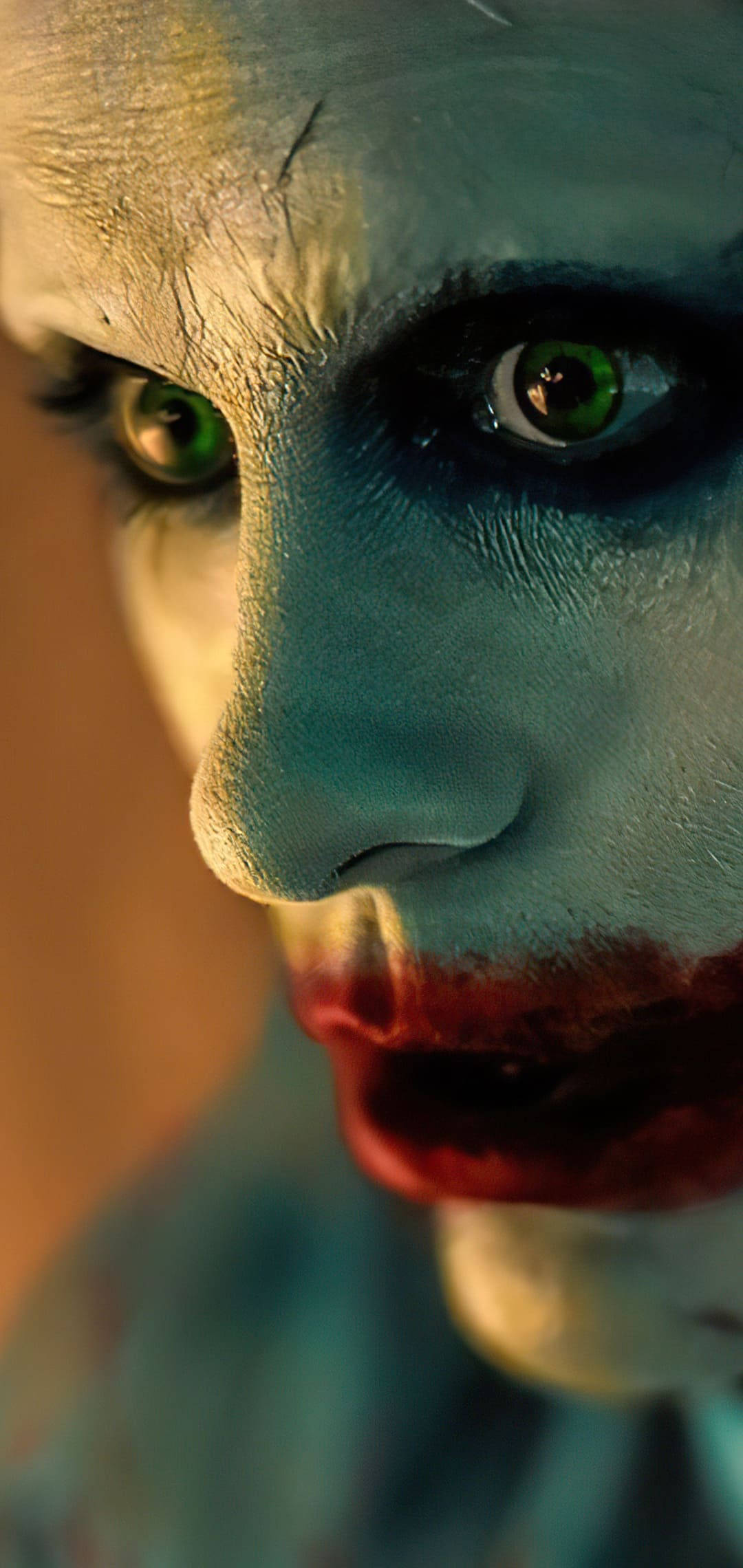 3d Close-up Of Jared Leto's Joker Inspired Iphone Wallpaper Wallpaper