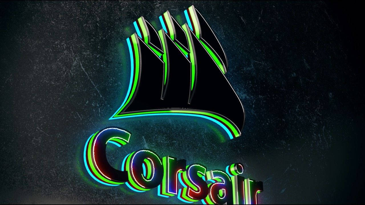 3d Corsair Neon Logo Wallpaper