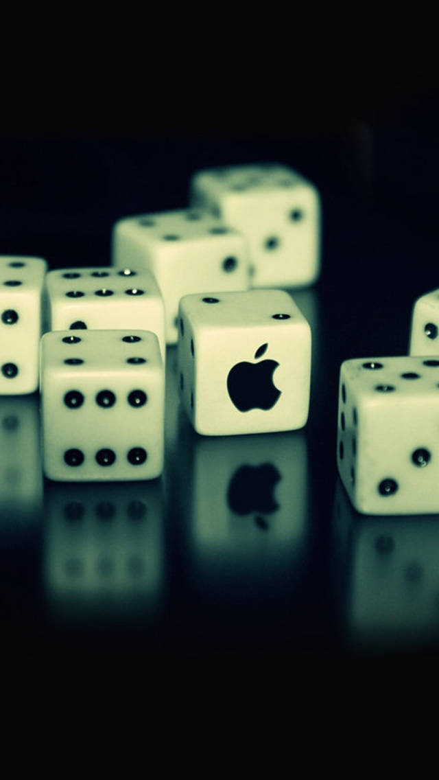 3d Iphone Dice With Apple Logo Wallpaper