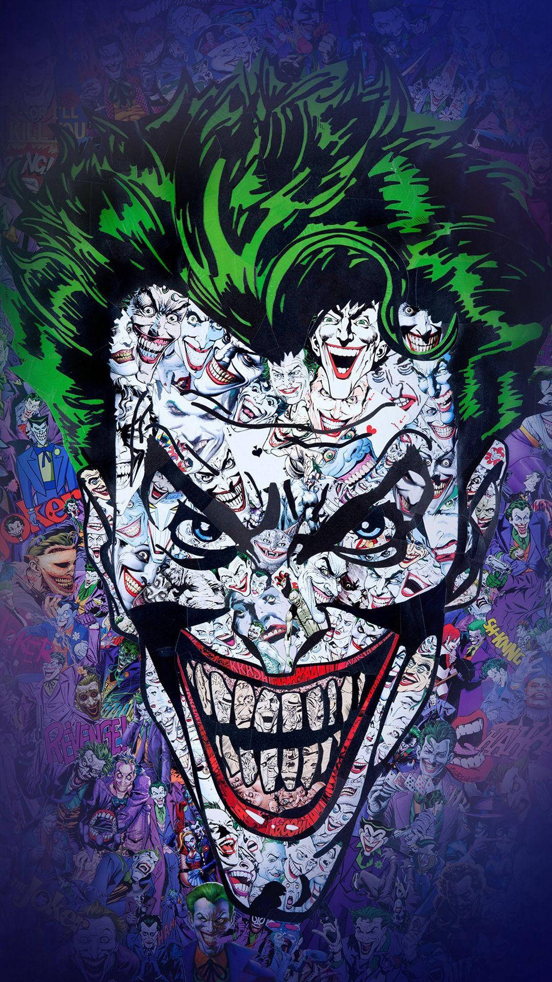 3d Joker Iphone Face Collage Wallpaper