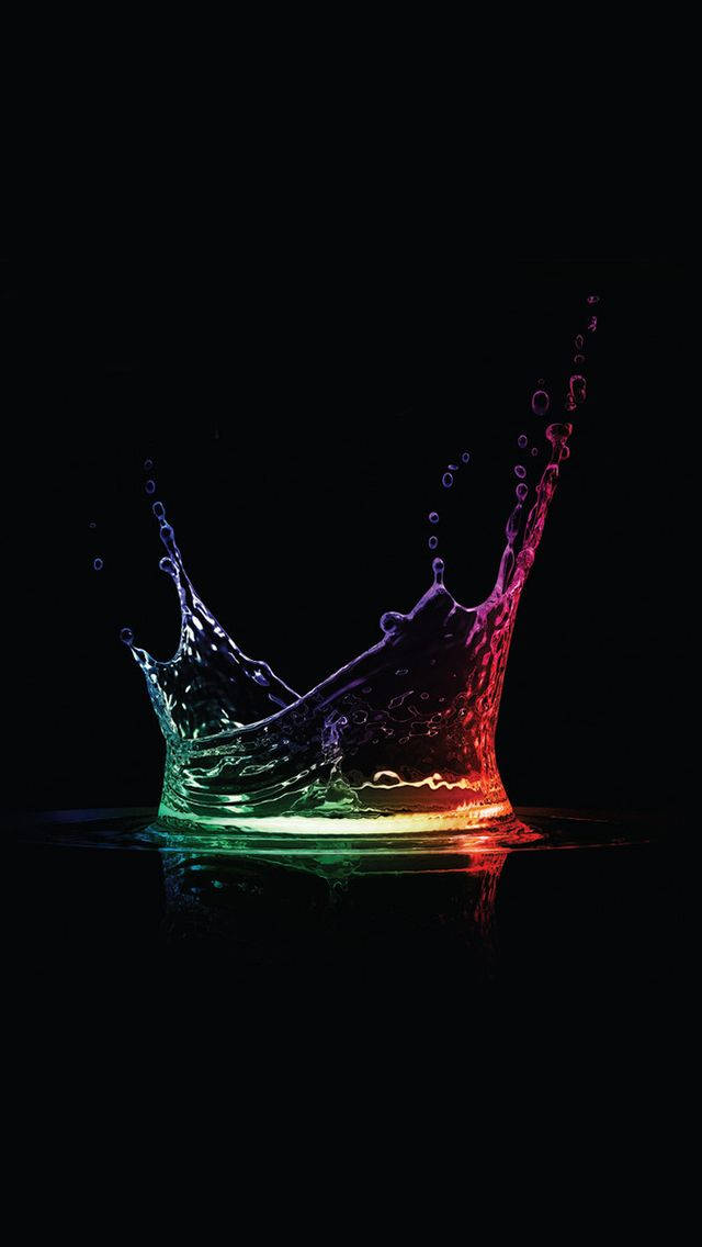 3d Phone Colorful Water Splash Wallpaper