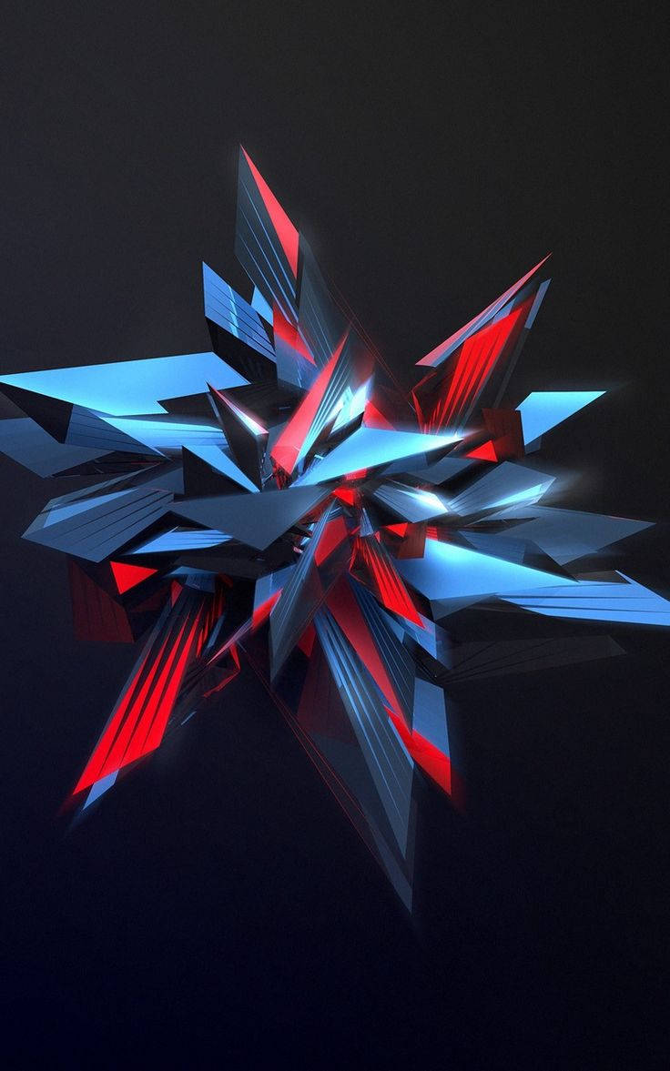 3d Phone Red Blue Abstract Figure Star Wallpaper